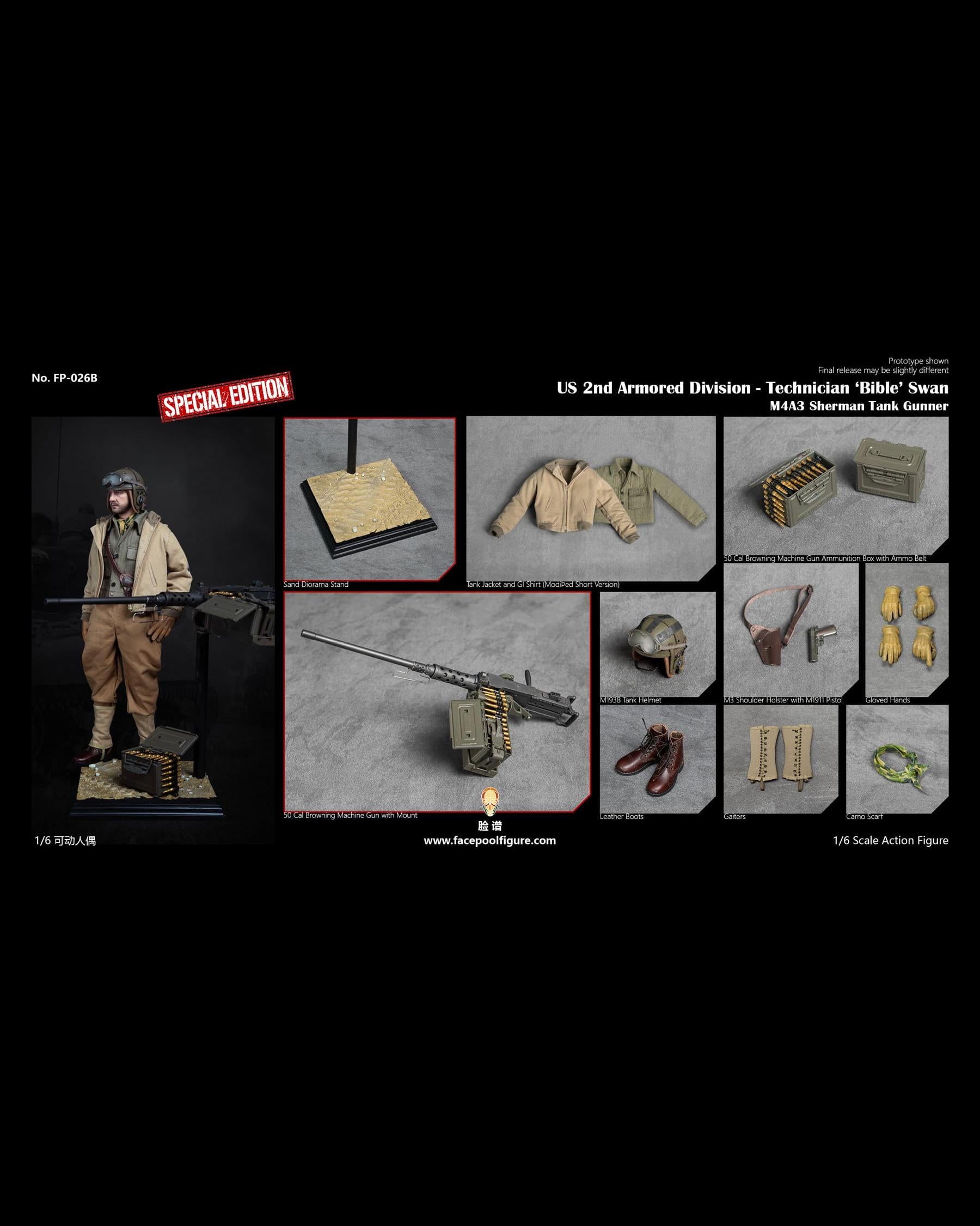 FacepoolFigure FP026B 1/6 US 2nd Armored Division Technician "Bible" Swan (Special Edition)