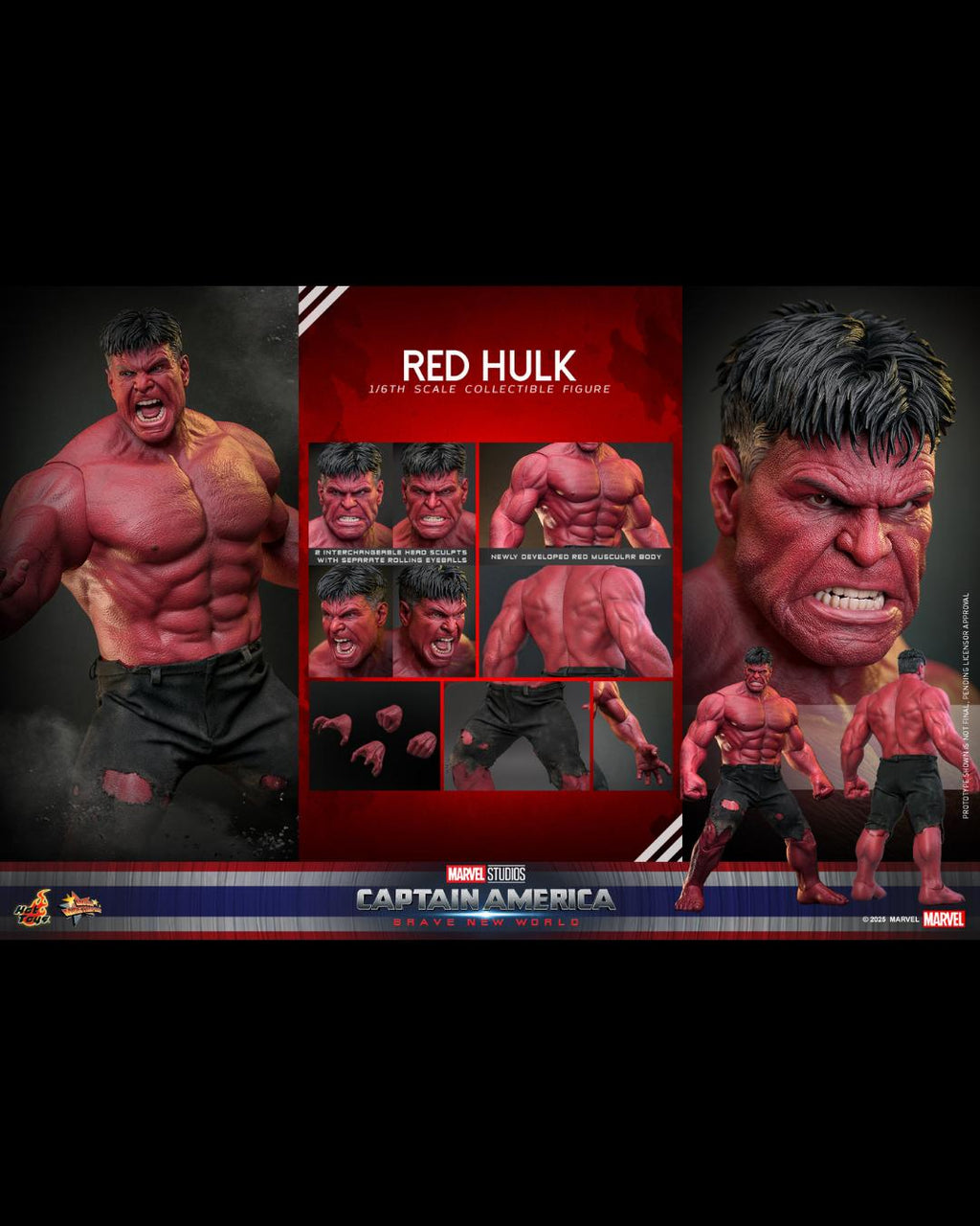 Hot Toys MMS797 1/6 Captain America : Brave New World Red Hulk