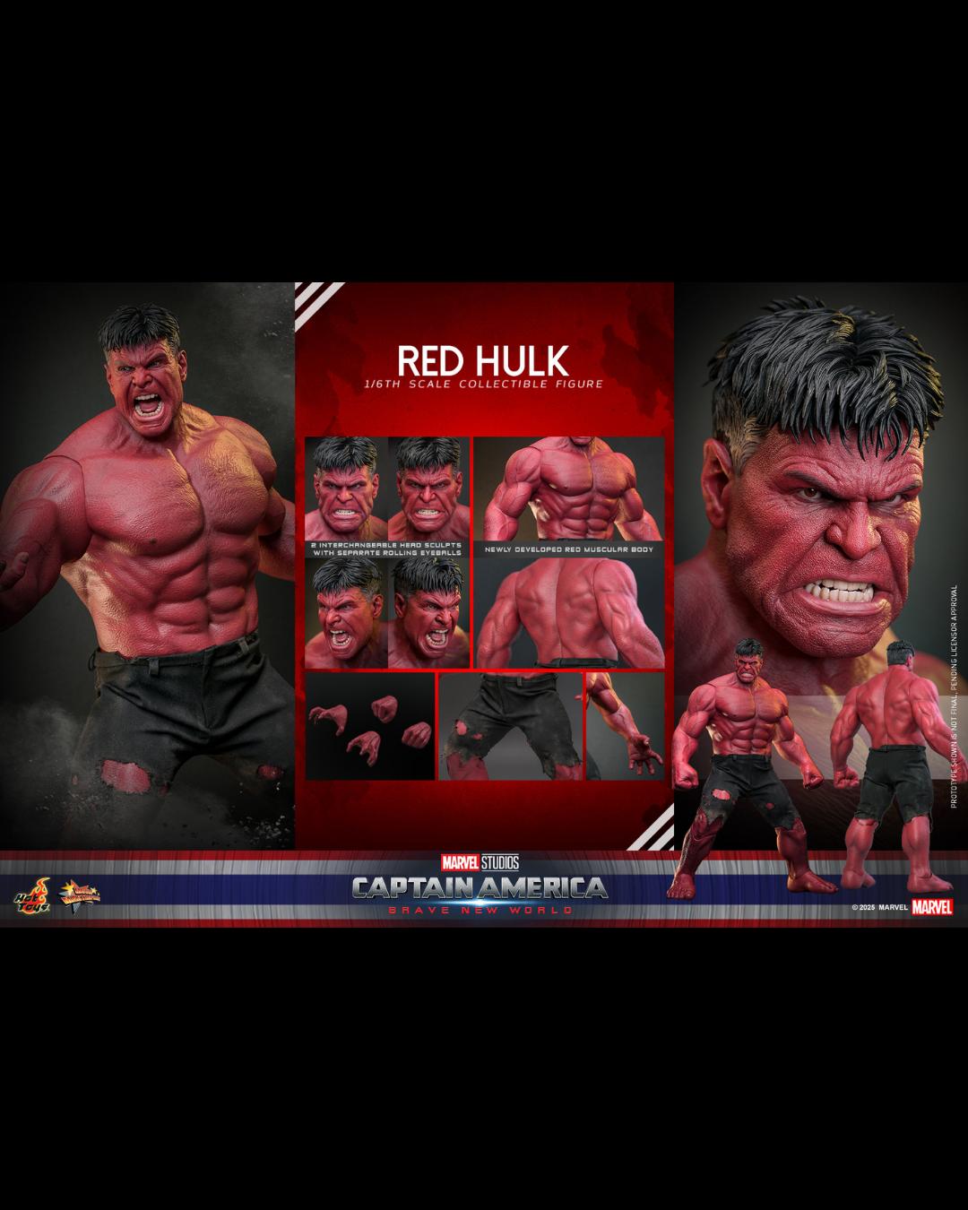 Hot Toys MMS797 1/6 Captain America : Brave New World Red Hulk