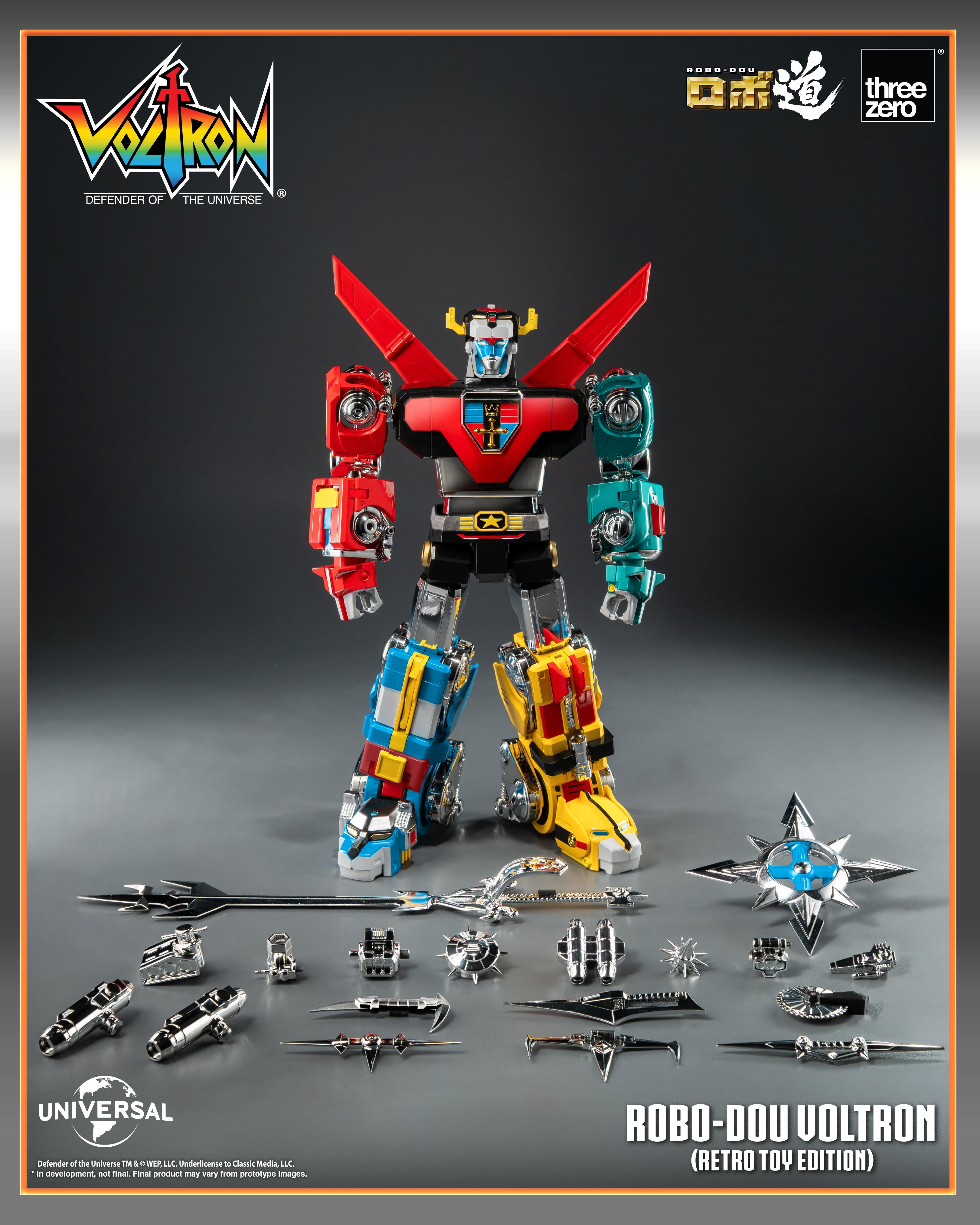 Threezero 3Z0947 Voltron Defender of the Universe ROBO-DOU Voltron (Retro Toy Edition)