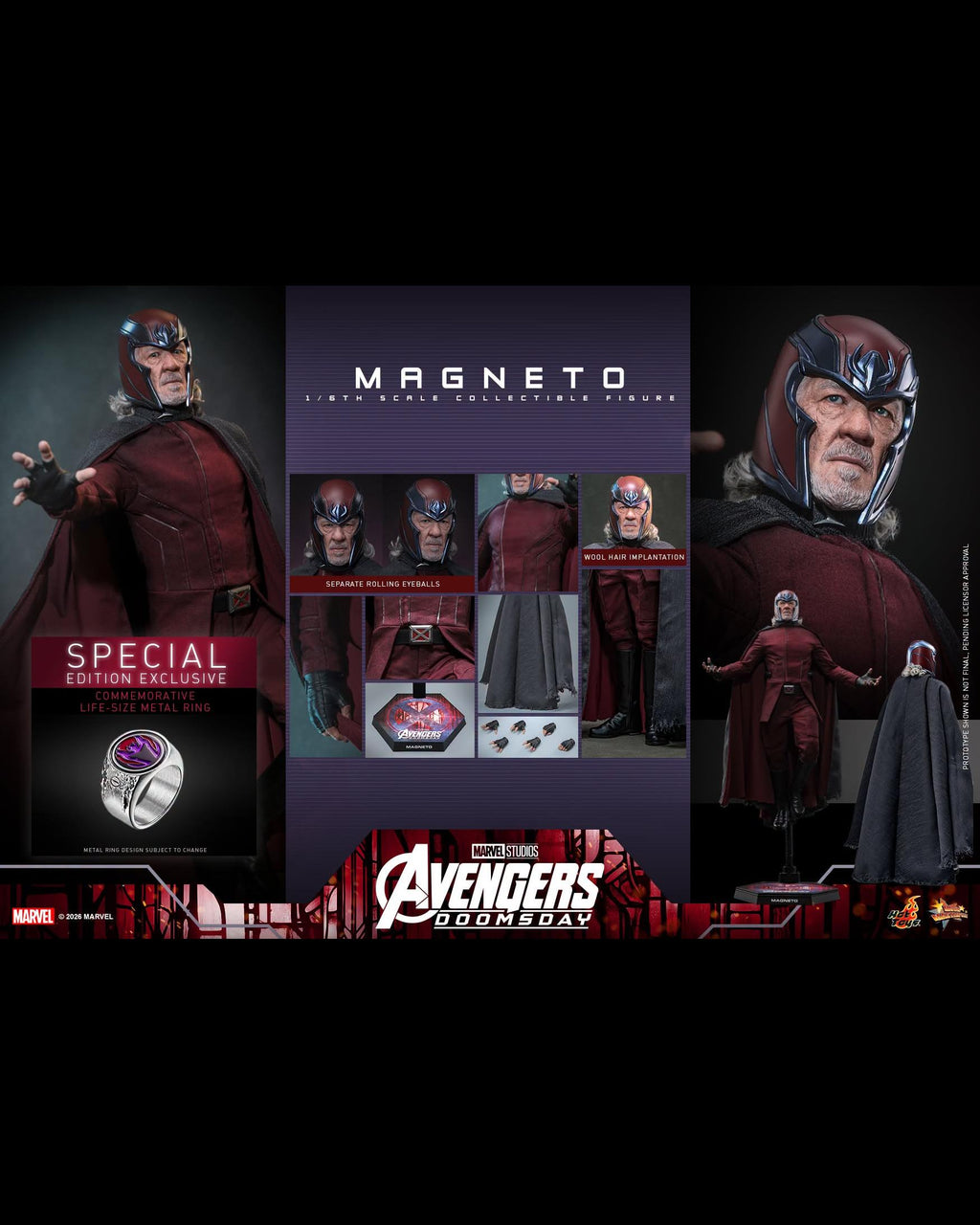 Hot Toys MMS912B 1/6 Avengers Doomsday Magneto (Regular Ver.) (Special Edition)