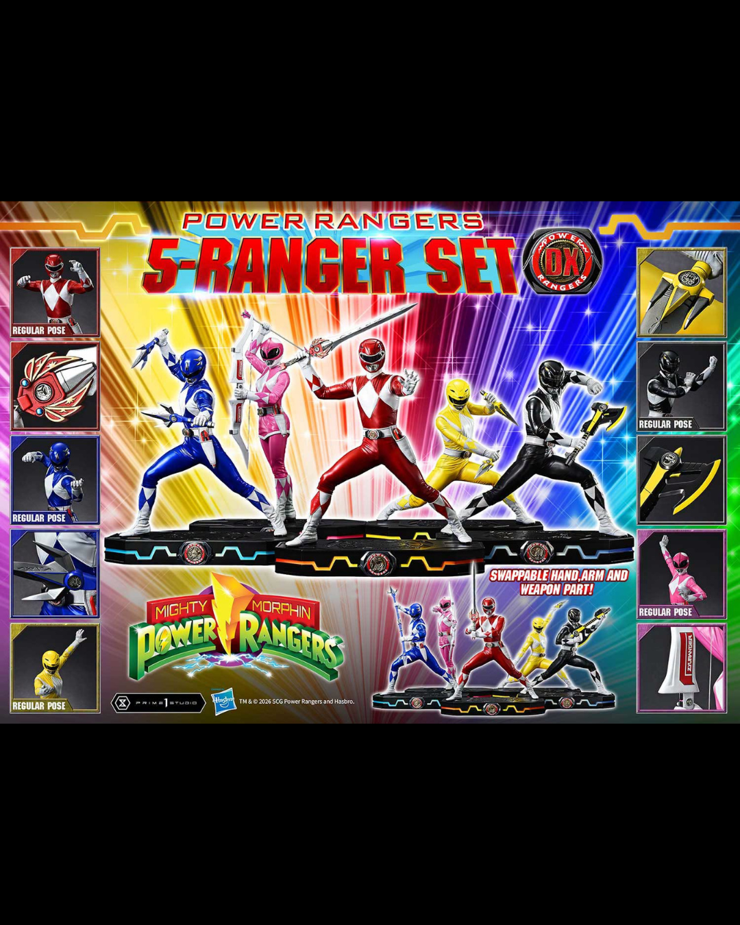 Prime 1 Studio PMPWR-01 1/4 Mighty Morphin Power Rangers (5-Ranger Set) - DX Ver.