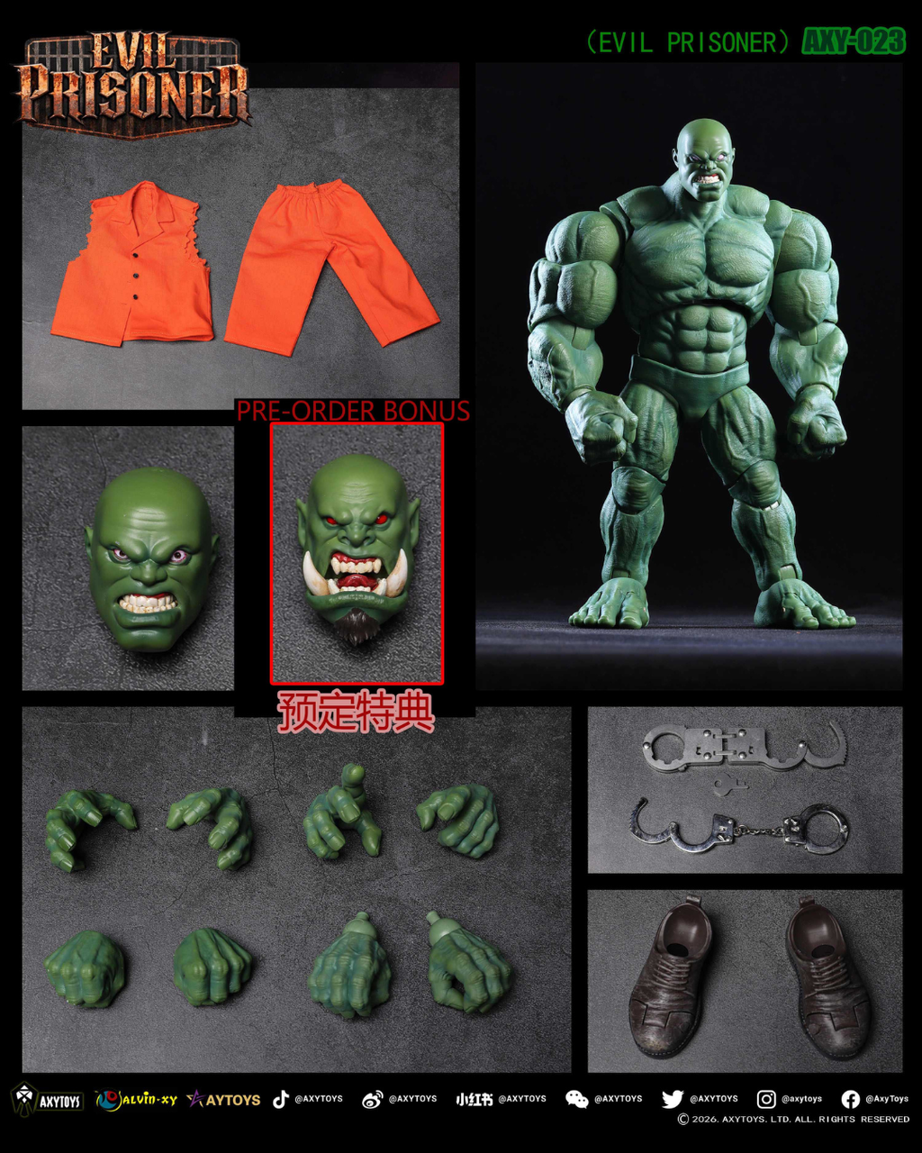 AXYTOYS AXY-023 1/12 Evil Prisoner (Green Skin)