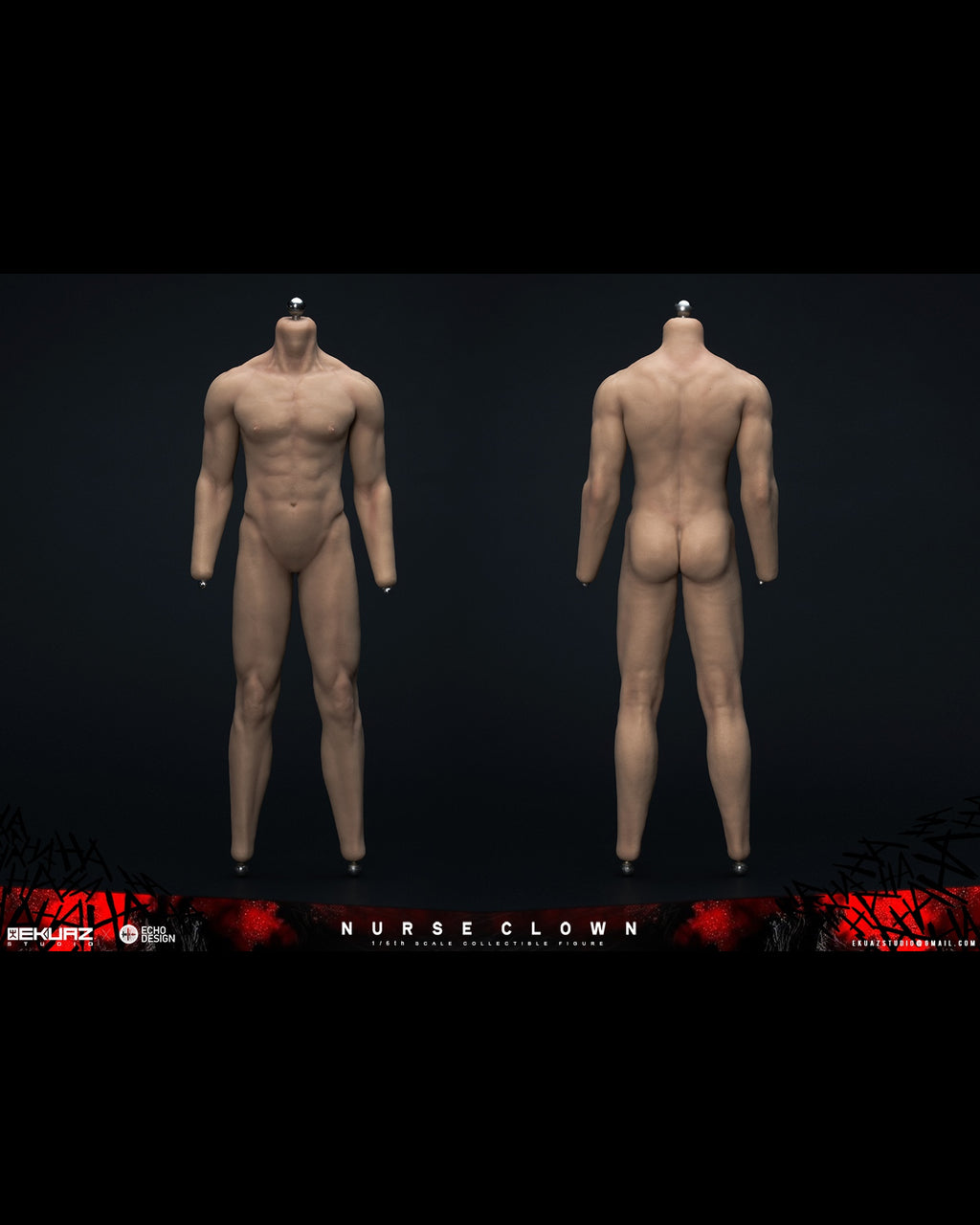 EKUAZ STUDIO x ECHO DESIGN EKS014F 1/6 Platinum Silicone Muscular Body