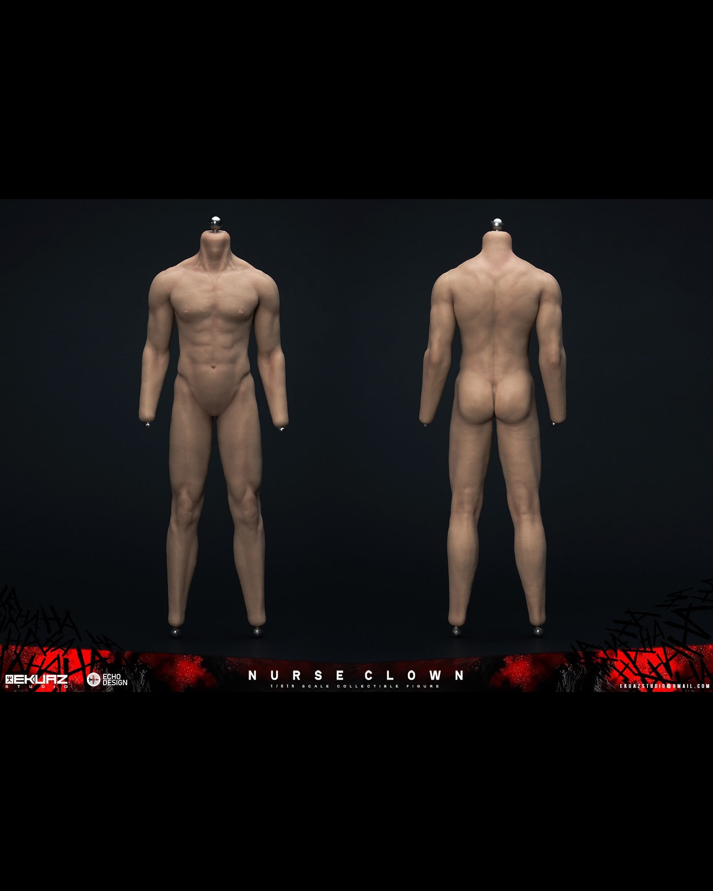 EKUAZ STUDIO x ECHO DESIGN EKS014F 1/6 Platinum Silicone Muscular Body