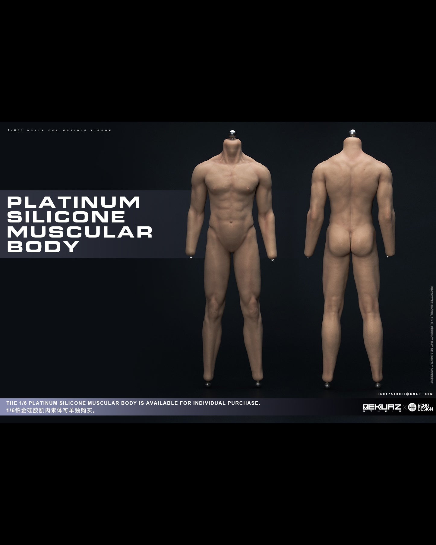 EKUAZ STUDIO x ECHO DESIGN EKS014F 1/6 Platinum Silicone Muscular Body