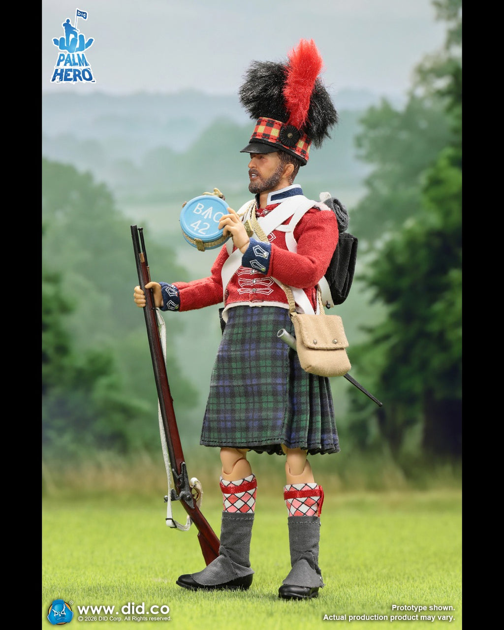 DID XN80040 Palm Series 1/12 British Army 42nd Regiment - The Black Watch : Angus