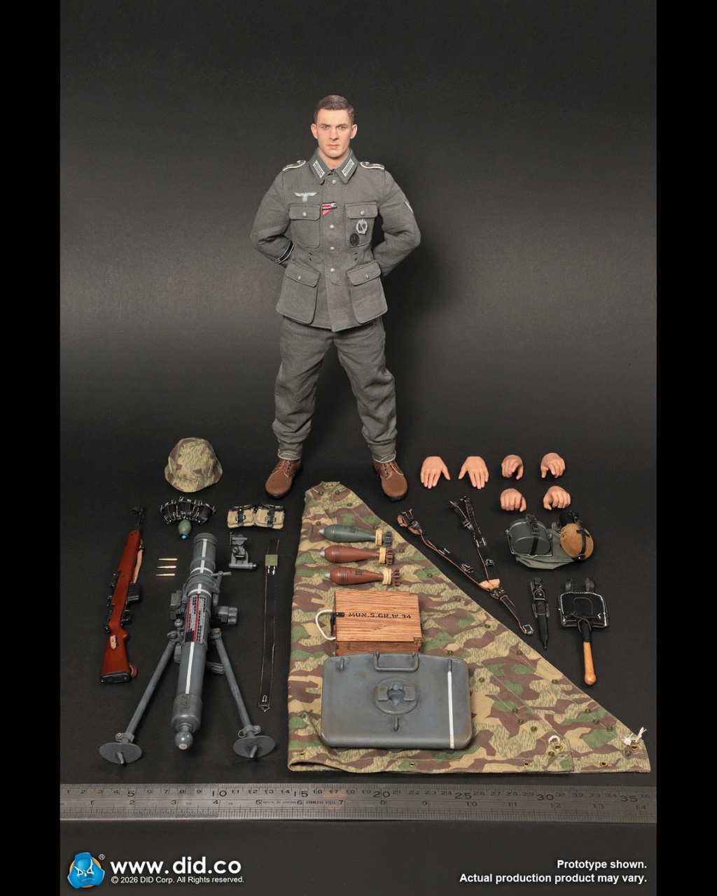 DID D80195 1/6 WWII German GD Infantry Mortarman - Bruno