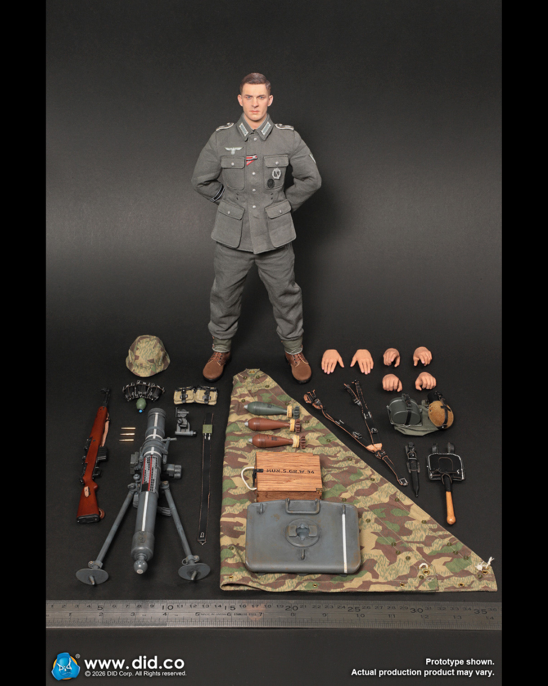 DID D80195 1/6 WWII German GD Infantry Mortarman - Bruno