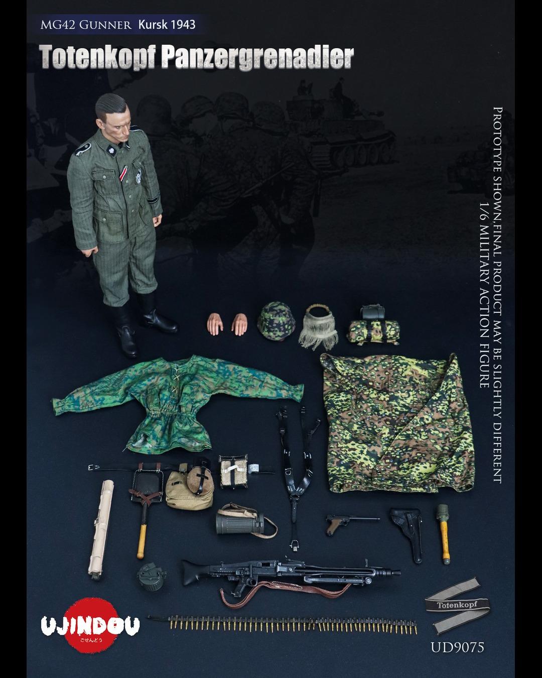 UJINDOU UD9075 1/6 WWII Totenkopf Panzergrenadier MG42 Gunner Kursk (1943)