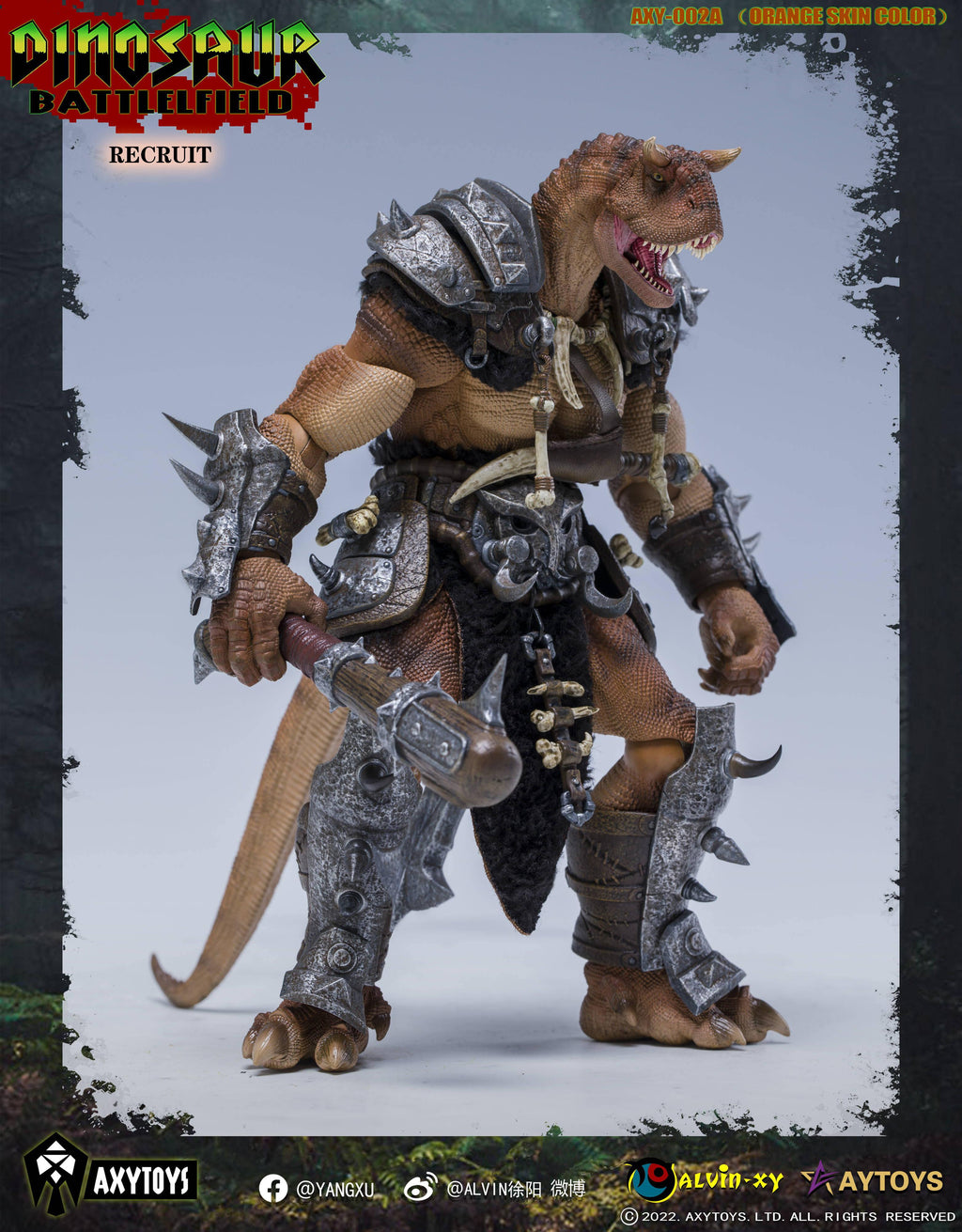 AXYTOYS Dinosaur Battlefield AXY002A 1/12 Recruits (Orange Skin)