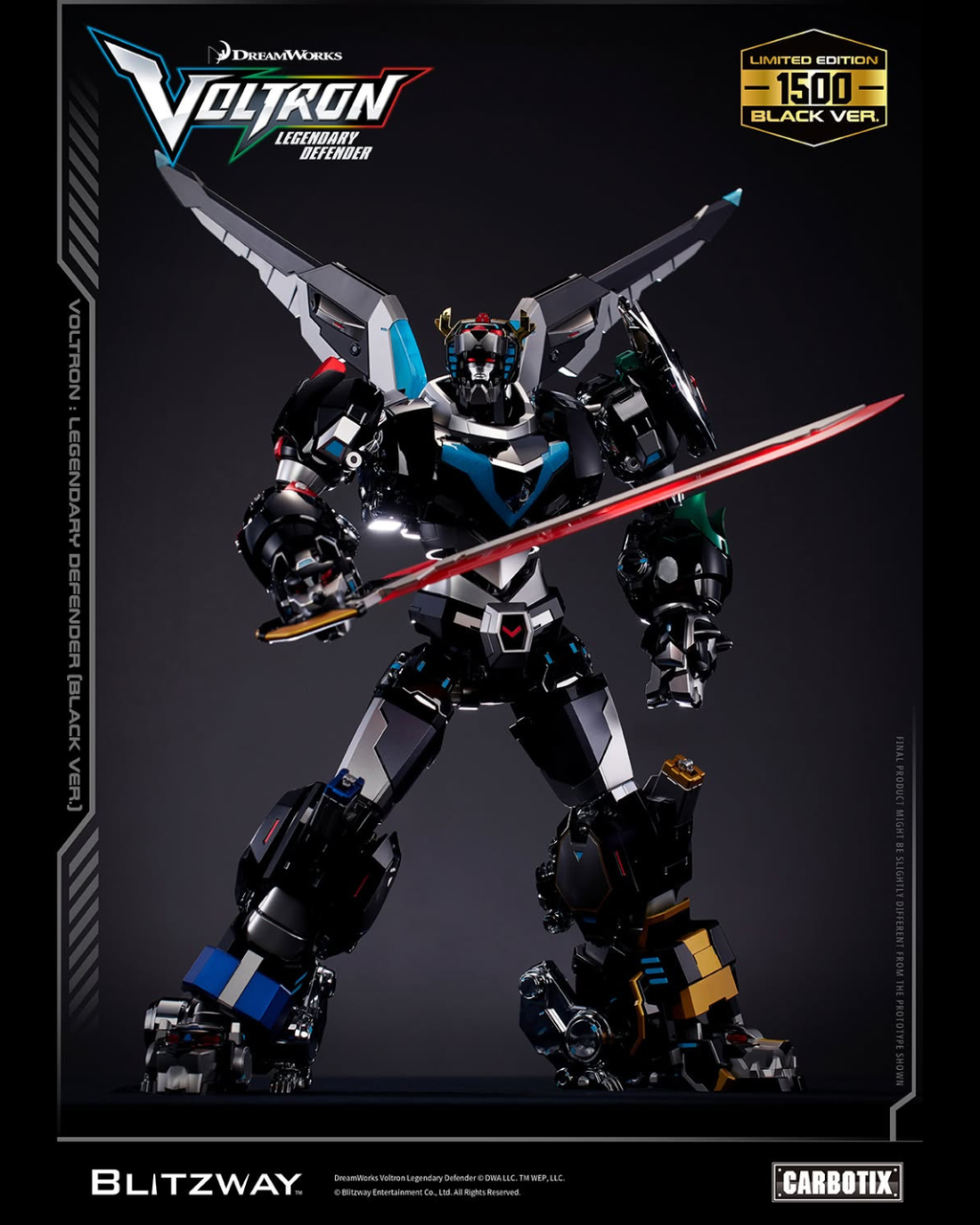 Blitzway BW-CA-11304 Carbotix Voltron : Legendary Defender (Black Ver.)