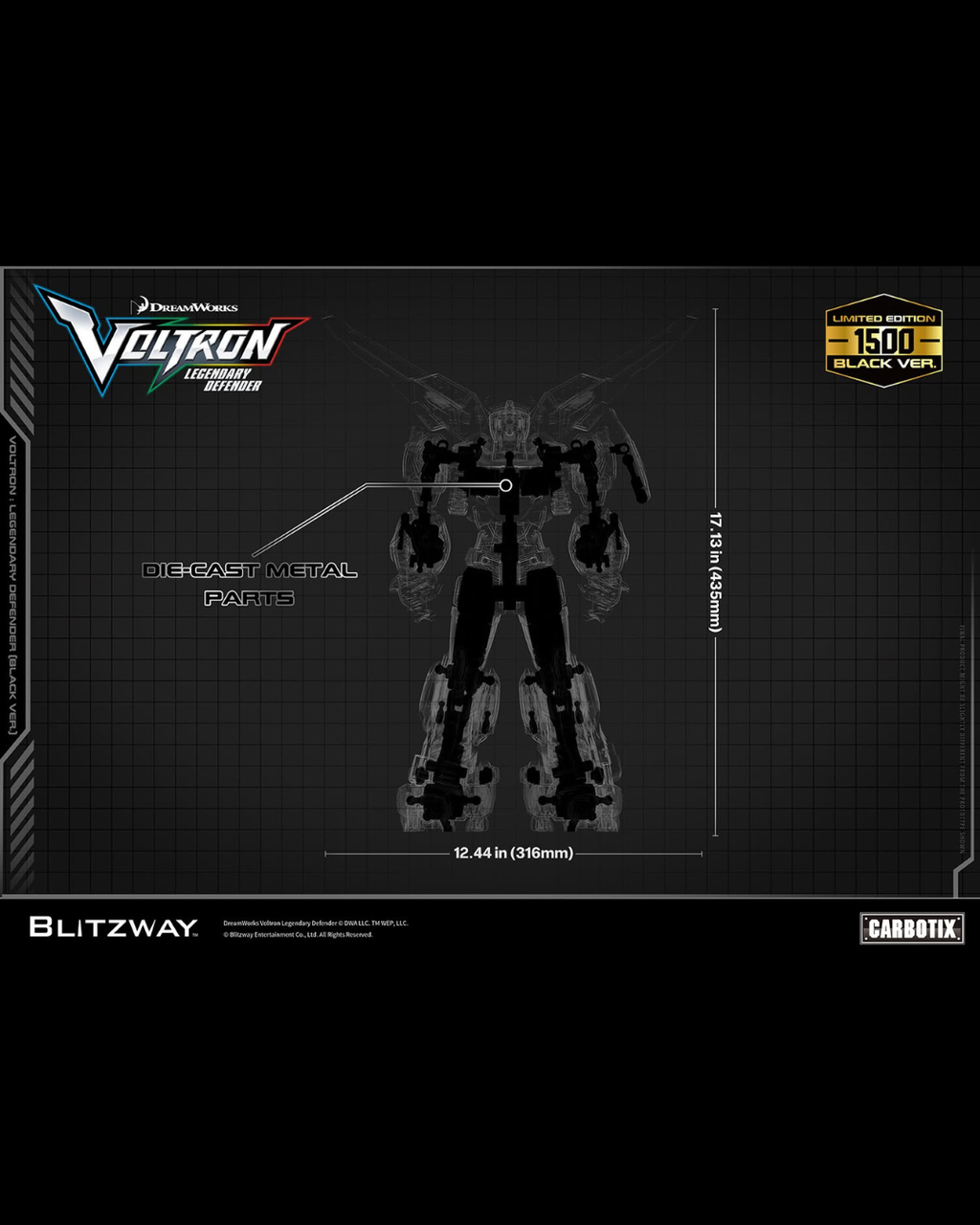 Blitzway BW-CA-11304 Carbotix Voltron : Legendary Defender (Black Ver.)