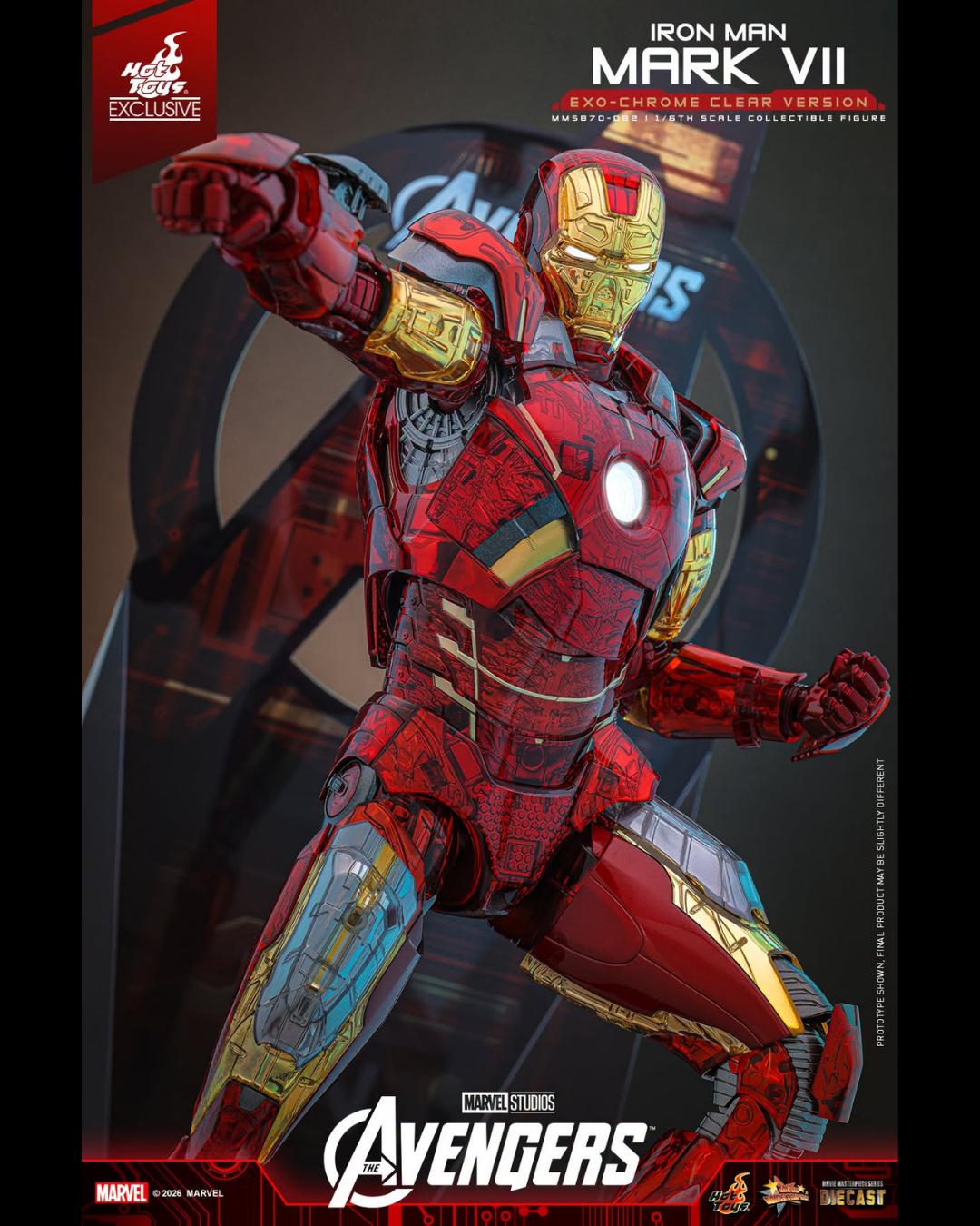 Hot Toys Exclusive MMS870D82 1/6 The Avengers - Iron Man Mark VII (Exo-Chrome Clear Ver.)