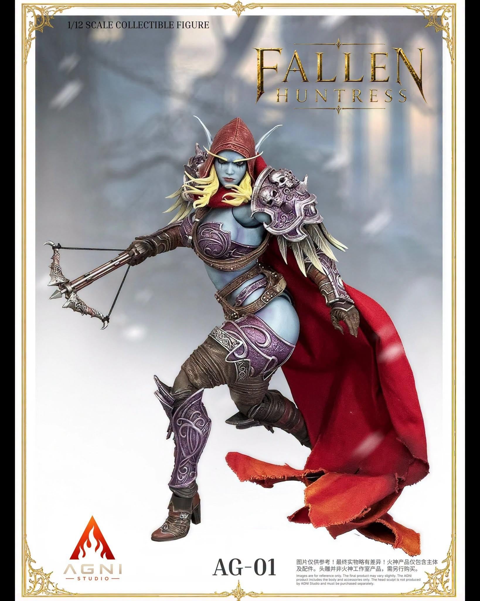 Agni x FR Studio AG-01 & FR-01 1/12 Fallen Huntress Body & Head Set (Blue Skin)