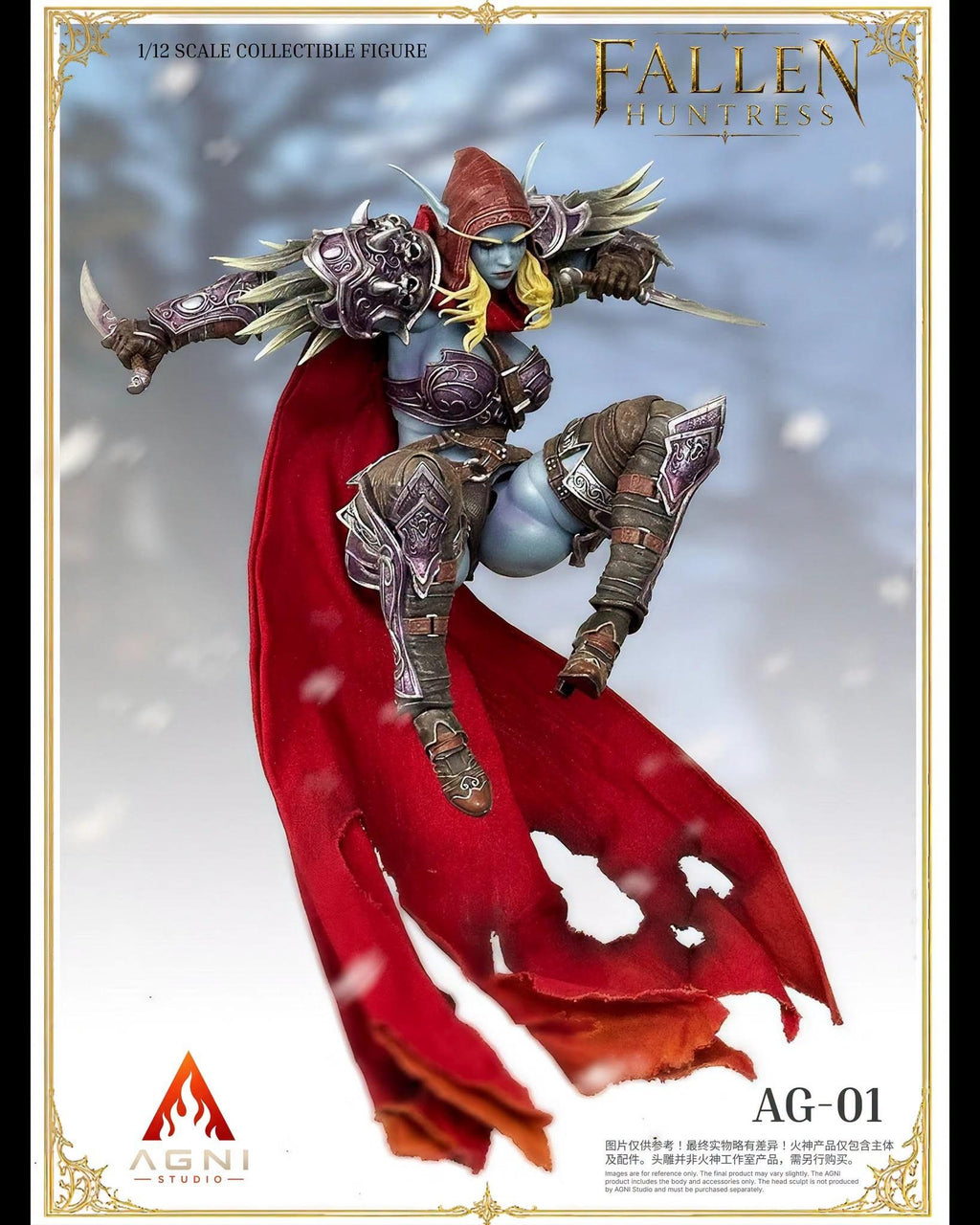 Agni x FR Studio AG-01 & FR-01 1/12 Fallen Huntress Body & Head Set (Blue Skin)