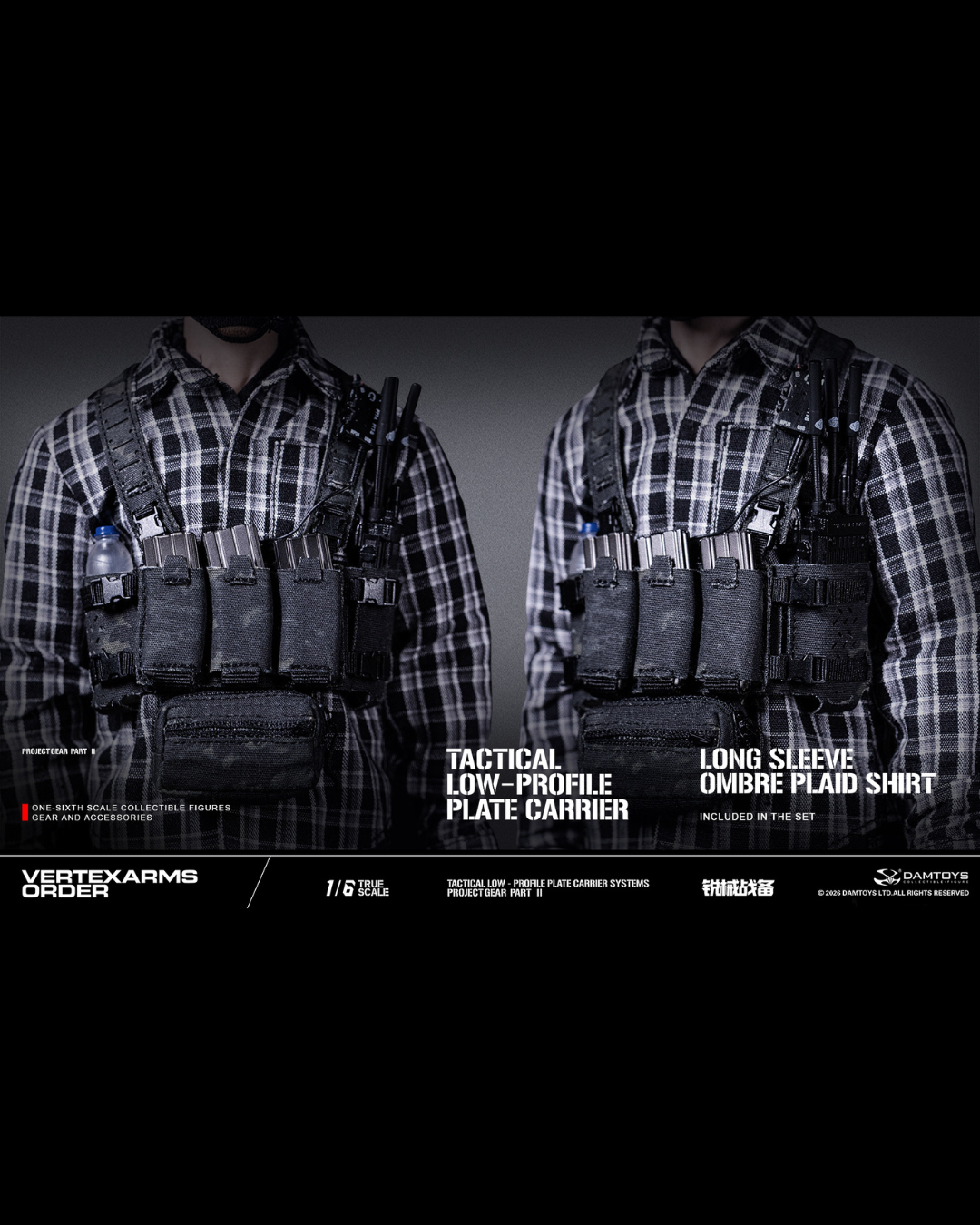 DAMTOYS VSF02 1/6 Vertexarms Order Series Part II Tactical Low - Profile Plate Carrier Systems