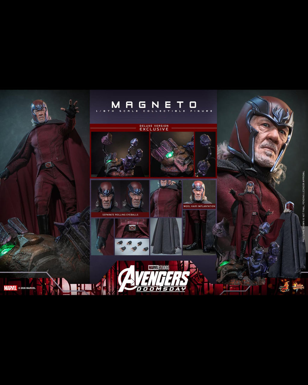 Hot Toys MMS913 1/6 Avengers Doomsday Magneto (DX Ver.)