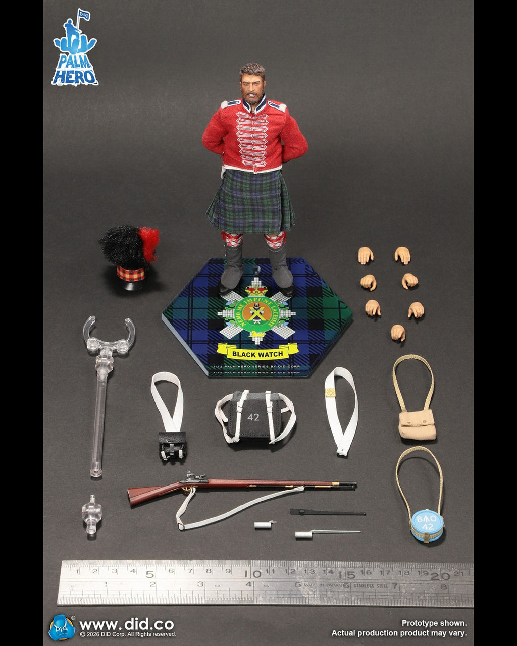 DID XN80040 Palm Series 1/12 British Army 42nd Regiment - The Black Watch : Angus