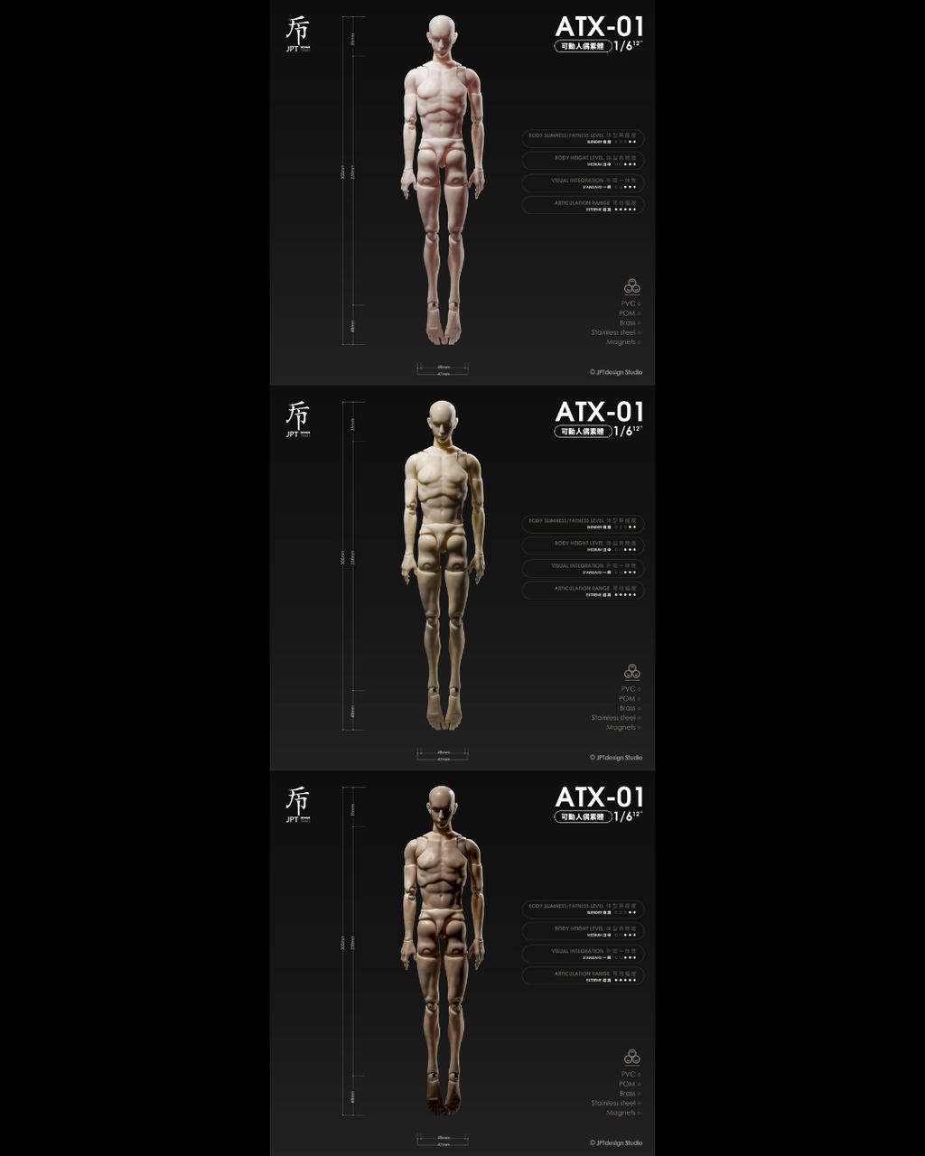JPT Design ATX-01 1/6 Male Action Body