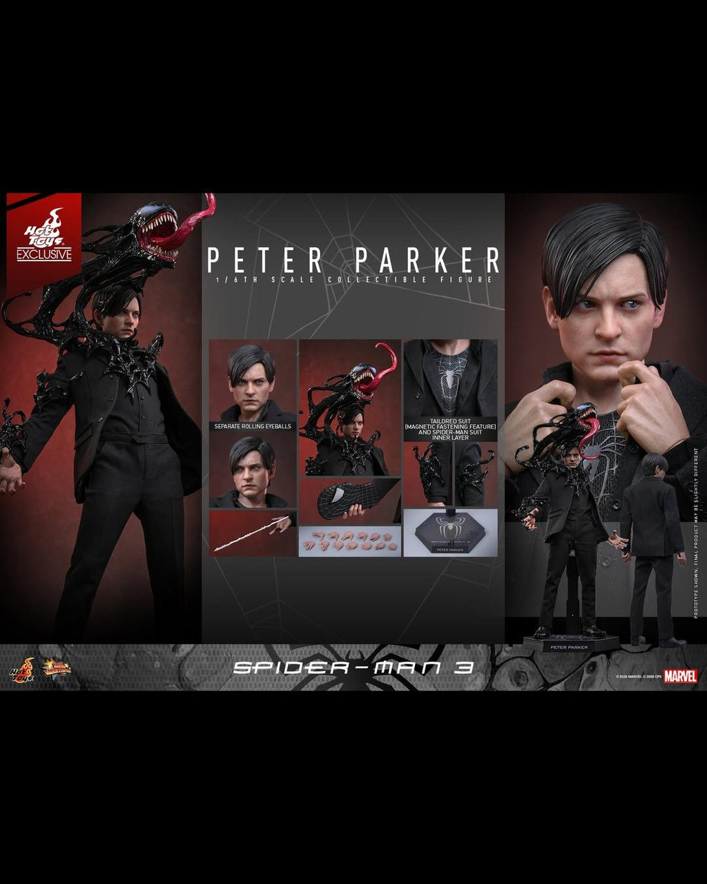 Hot Toys Exclusive MMS891 1/6 Spider-Man 3 : Peter Parker