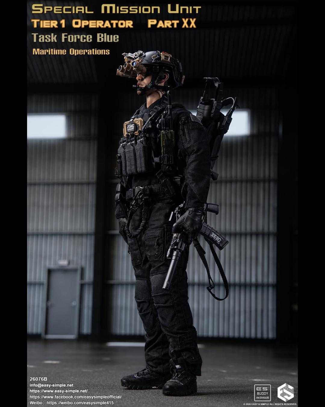 Easy&Simple 26076B 1/6 SMU Tier 1 Operator Part XX Task Force Blue (Maritime Operations)