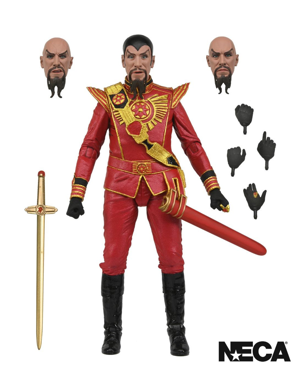 NECA Flash Gordon (1980) 7” Ultimate Ming (Red Military Outfit)