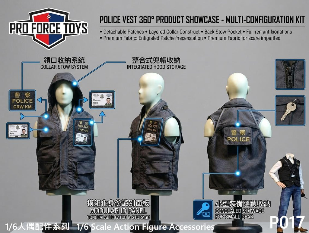 Pro Force Toys P017 1/6 Criminal Investigation Unit Tactical Vest Accessory Pack