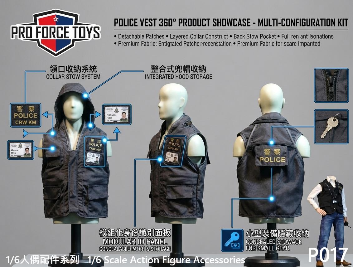 Pro Force Toys P017 1/6 Criminal Investigation Unit Tactical Vest Accessory Pack
