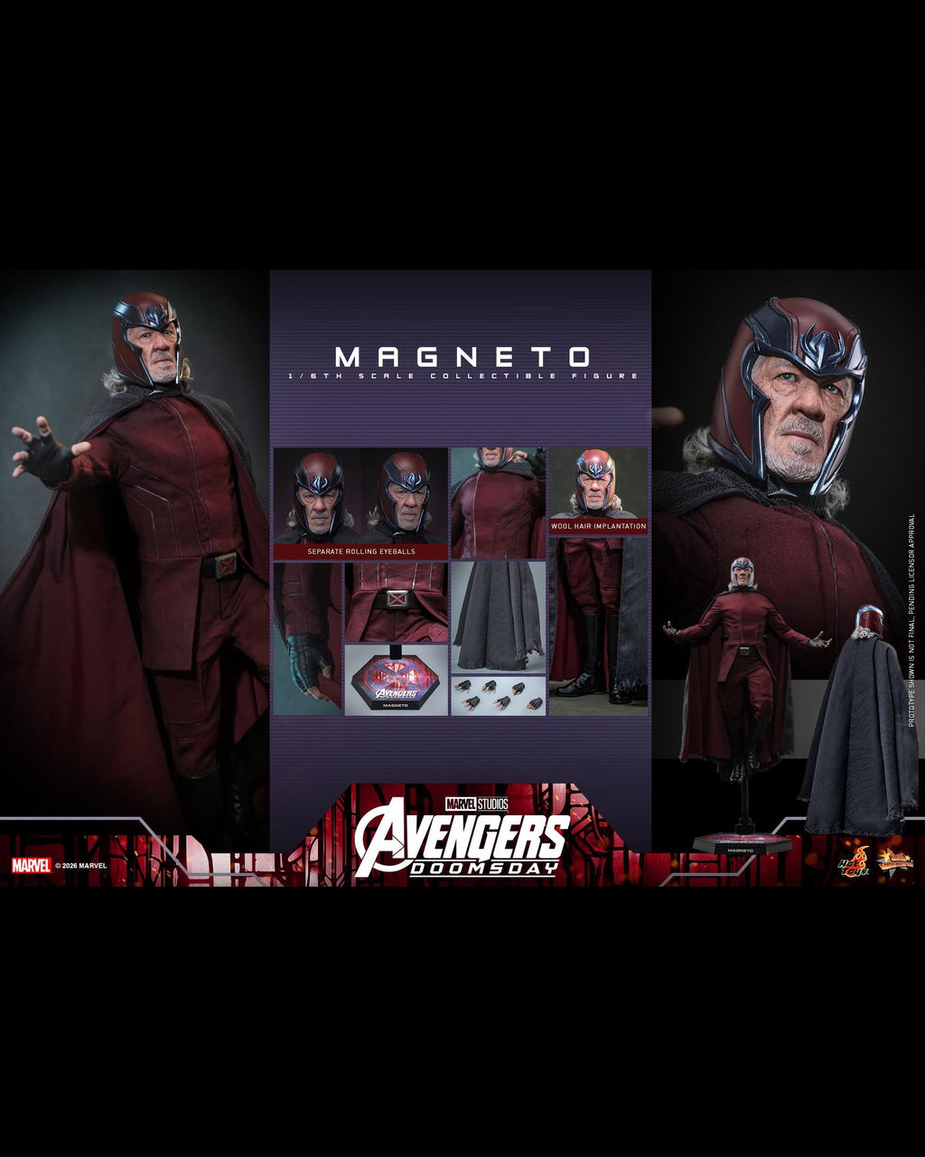 Hot Toys MMS912 1/6 Avengers Doomsday Magneto (Regular Ver.)