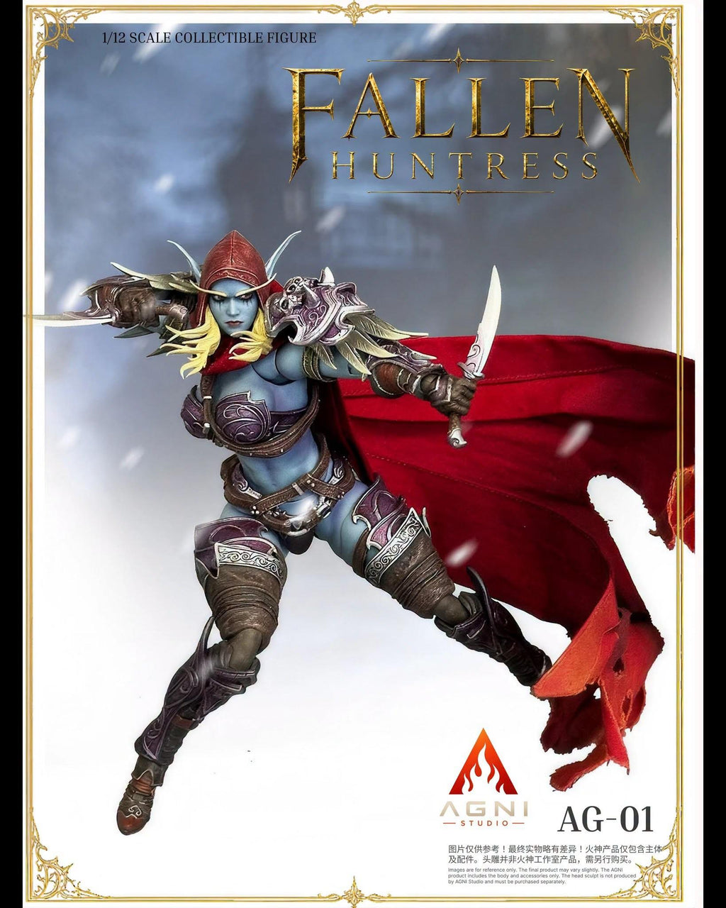 Agni x FR Studio AG-01 & FR-01 1/12 Fallen Huntress Body & Head Set (Blue Skin)