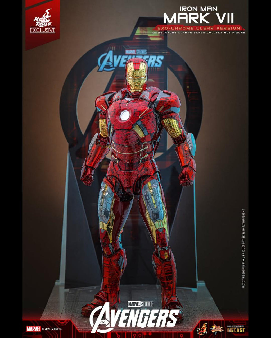 Hot Toys Exclusive MMS870D82 1/6 The Avengers - Iron Man Mark VII (Exo-Chrome Clear Ver.)