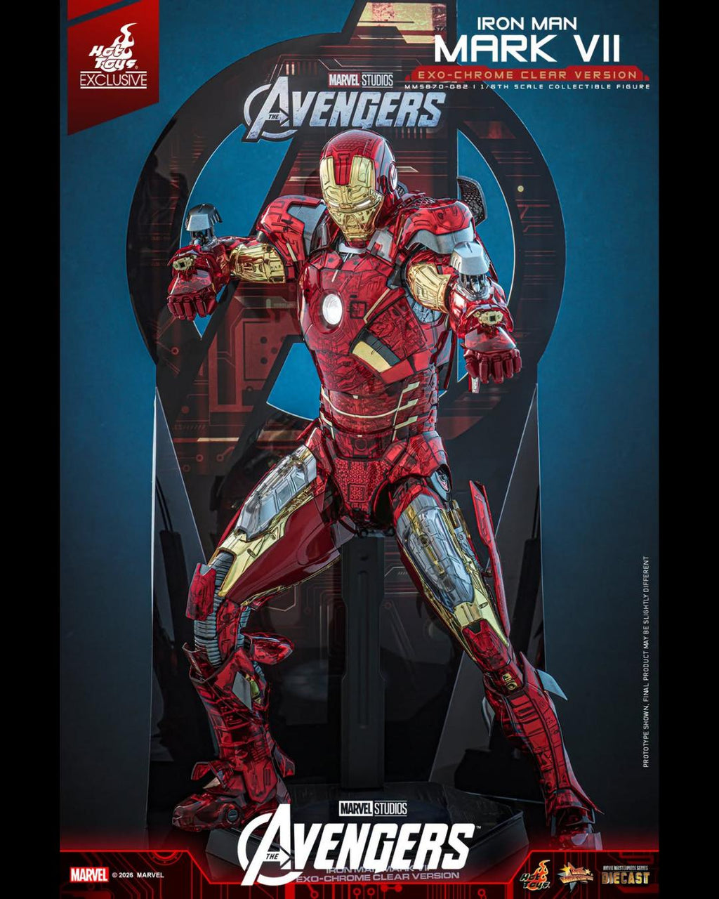 Hot Toys Exclusive MMS870D82 1/6 The Avengers - Iron Man Mark VII (Exo-Chrome Clear Ver.)