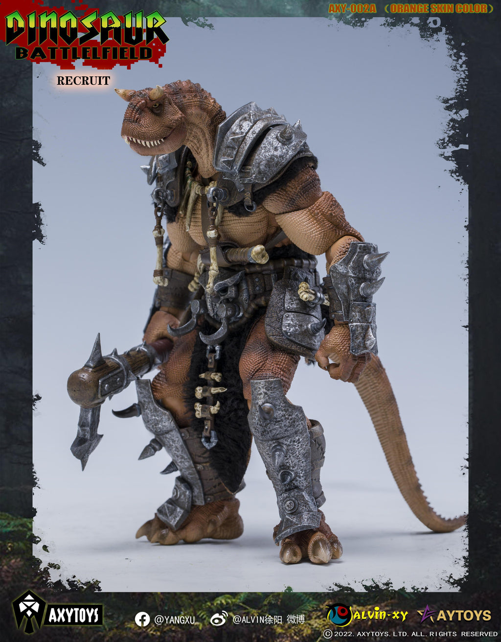 AXYTOYS Dinosaur Battlefield AXY002A 1/12 Recruits (Orange Skin)
