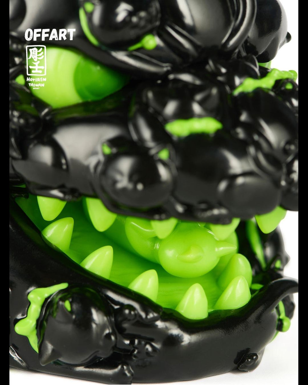 OFFART x Horiren Red Flame Hundred Cats Fortune Head Statue Dark-Green Dark Series Ⅱ Limited Edition