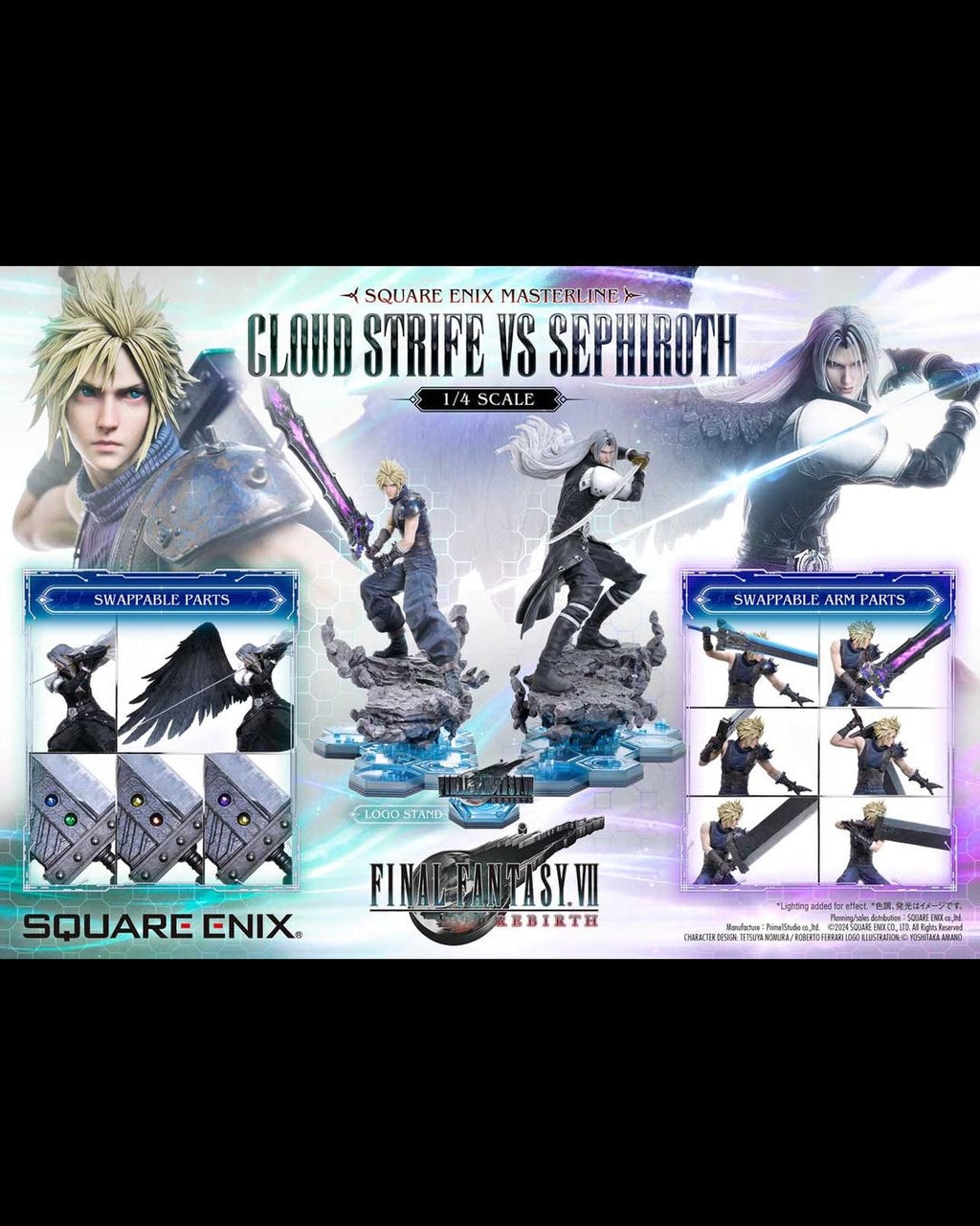 Prime 1 Studio 1/4 Square Enix Masterline Final Fantasy VII Rebirth Cloud Strife vs Sephiroth
