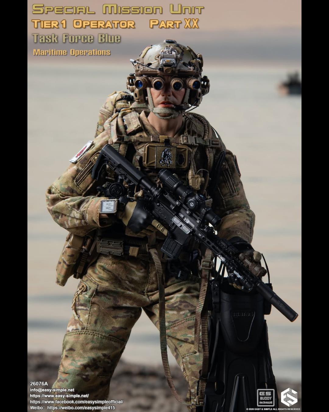 Easy&Simple 26076A 1/6 SMU Tier 1 Operator Part XX Task Force Blue (Maritime Operations)