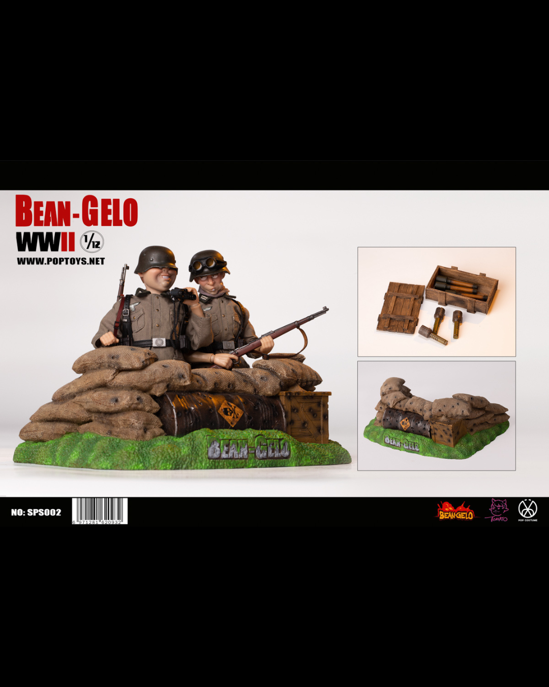 POP TOYS SPS002 1/12 Two Man Battlefield Platform Diorama Scene