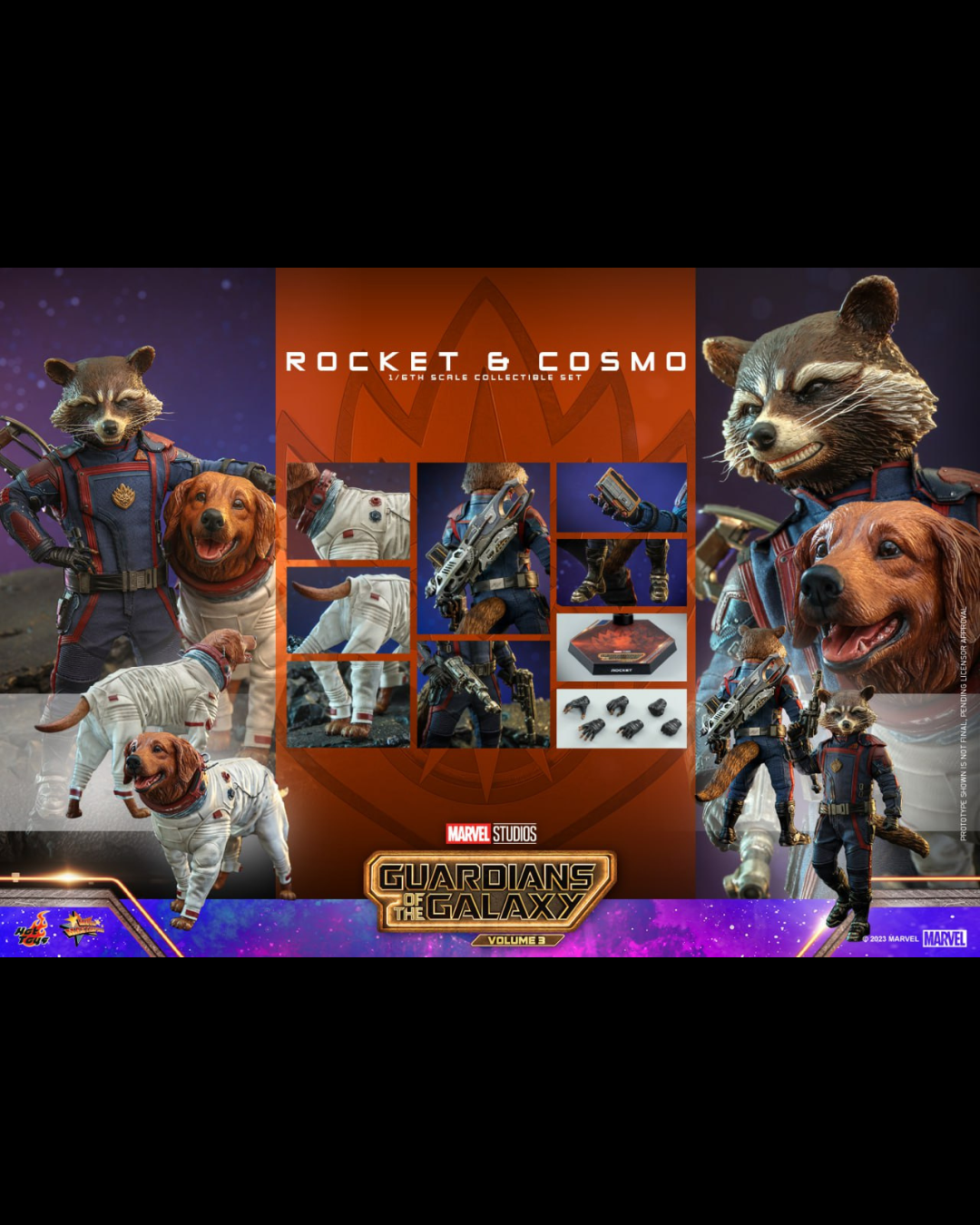 Hot Toys MMS708 1/6 Guardians of the Galaxy Vol. 3 : Rocket & Cosmo