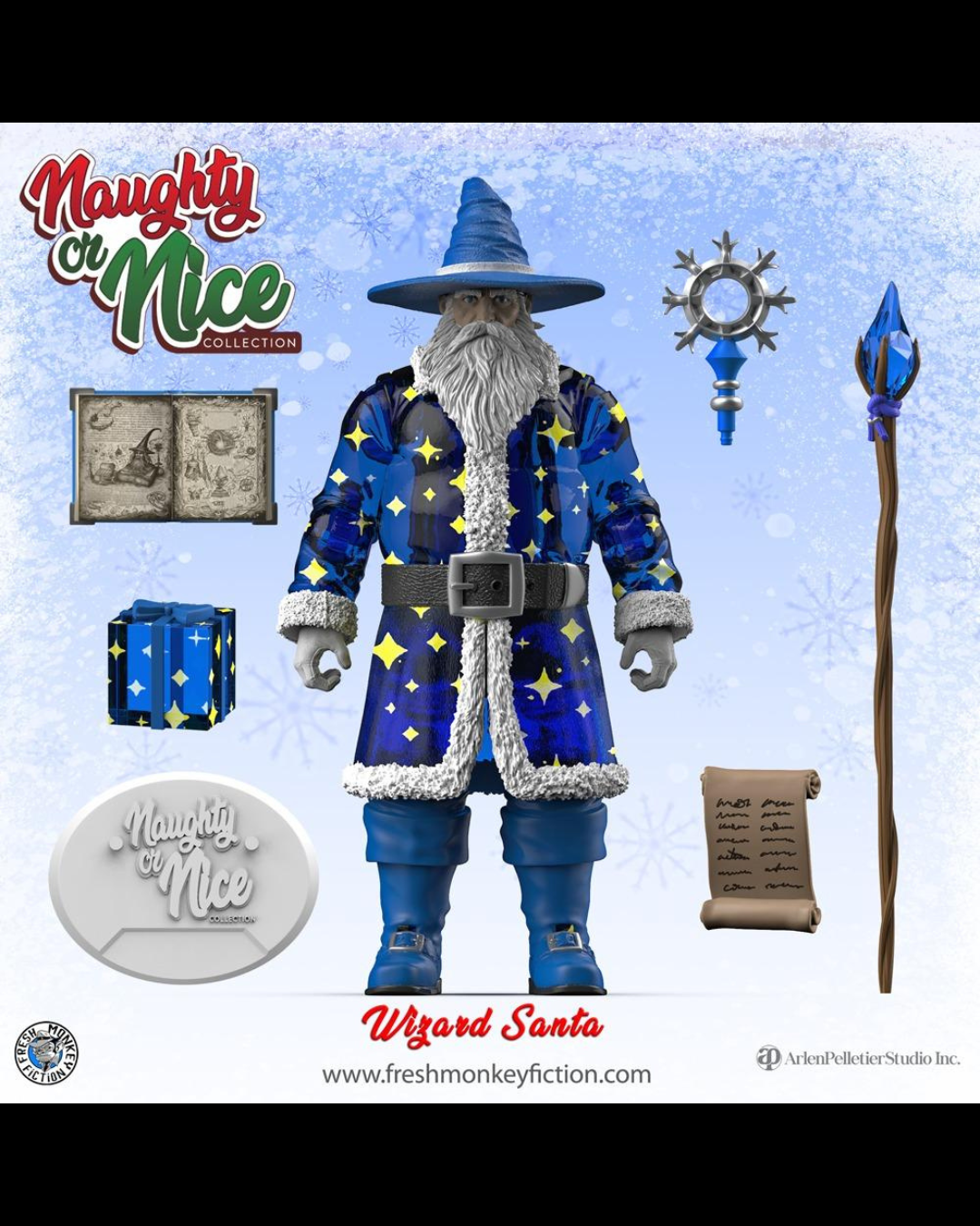 Fresh Monkey Fiction Naughty or Nice Wizard Santa