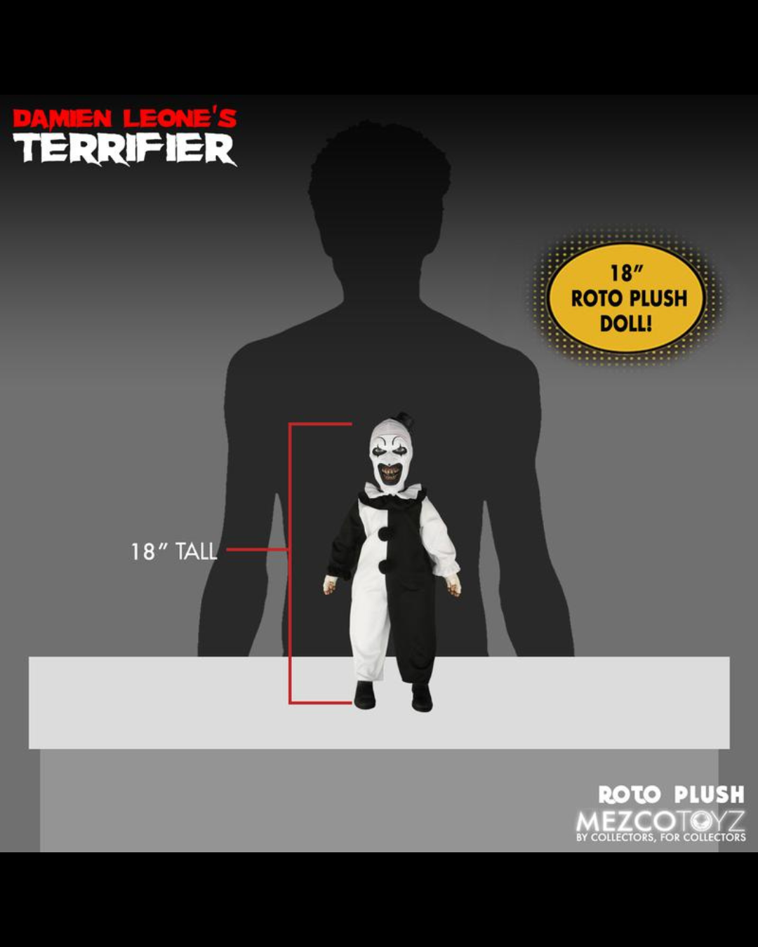 Mezco Toyz 18” MDS ROTO PLUSH : Terrifier Art the Clown