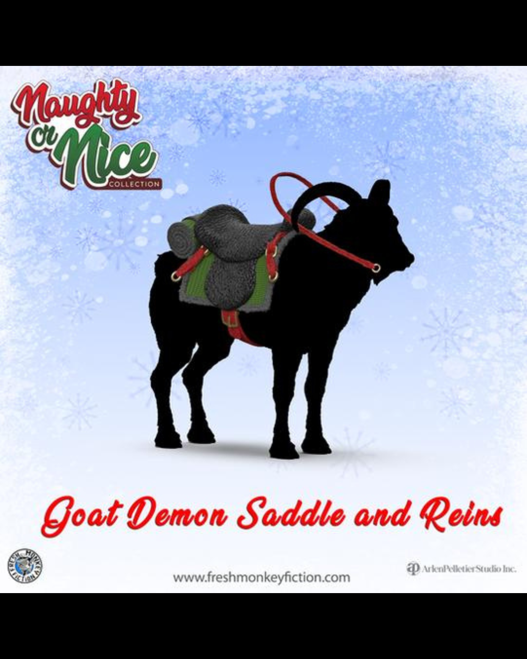 Fresh Monkey Fiction Naughty or Nice Goat Demon Saddle and Reins
