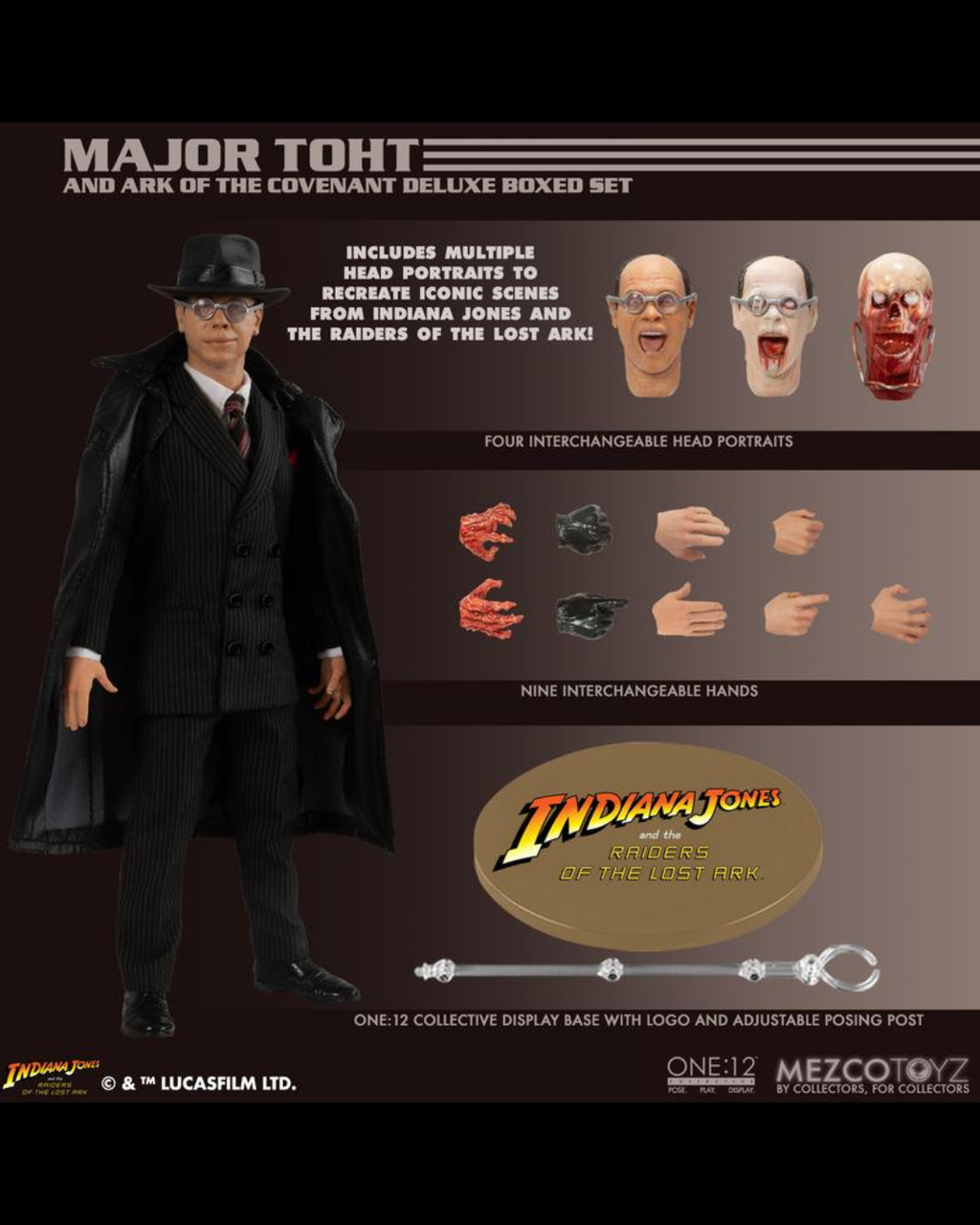 Mezco Toyz ONE:12 Collective Indiana Jones Major Toht Deluxe Boxed Set
