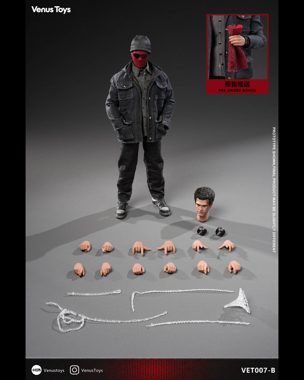 Venus Toys VET007-B 1/12 Night Vigilante (Black Jacket)