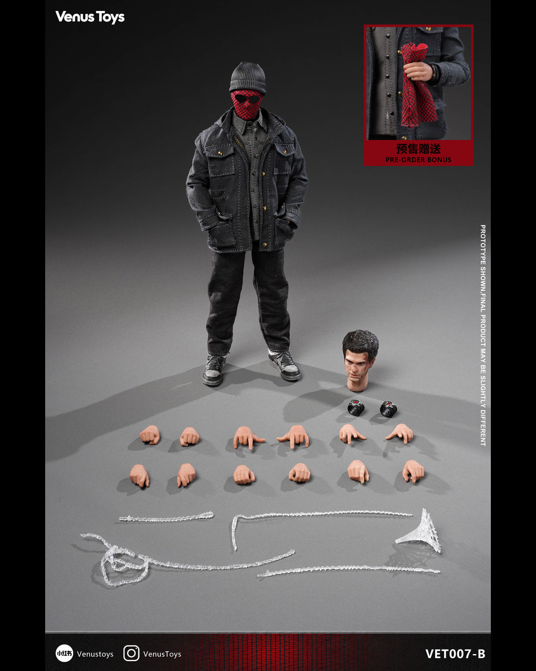 Venus Toys VET007-B 1/12 Night Vigilante (Black Jacket)