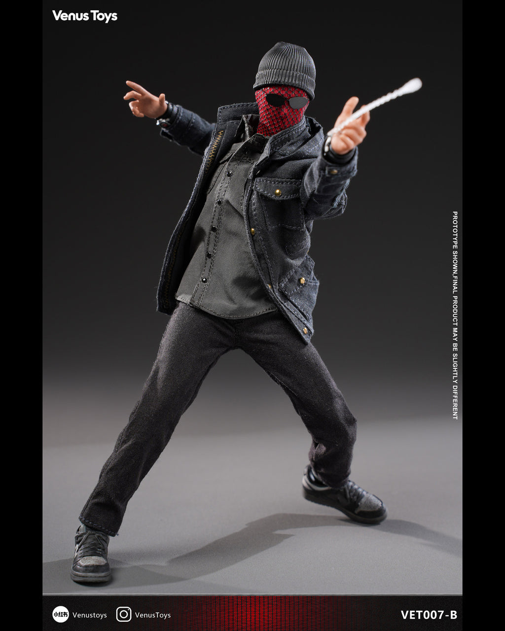 Venus Toys VET007-B 1/12 Night Vigilante (Black Jacket)