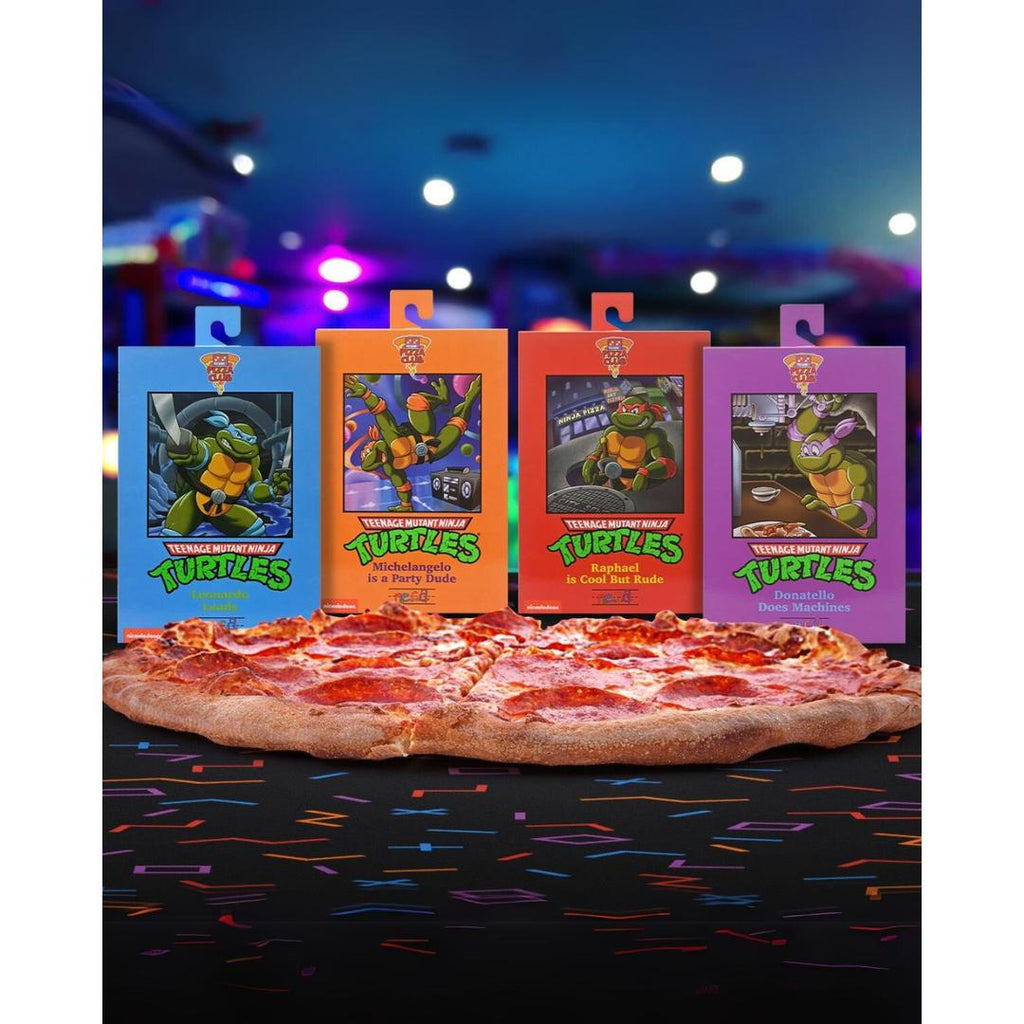 NECA 7" Ultimate TMNT Cartoon VHS Pizza Club 4-Pack