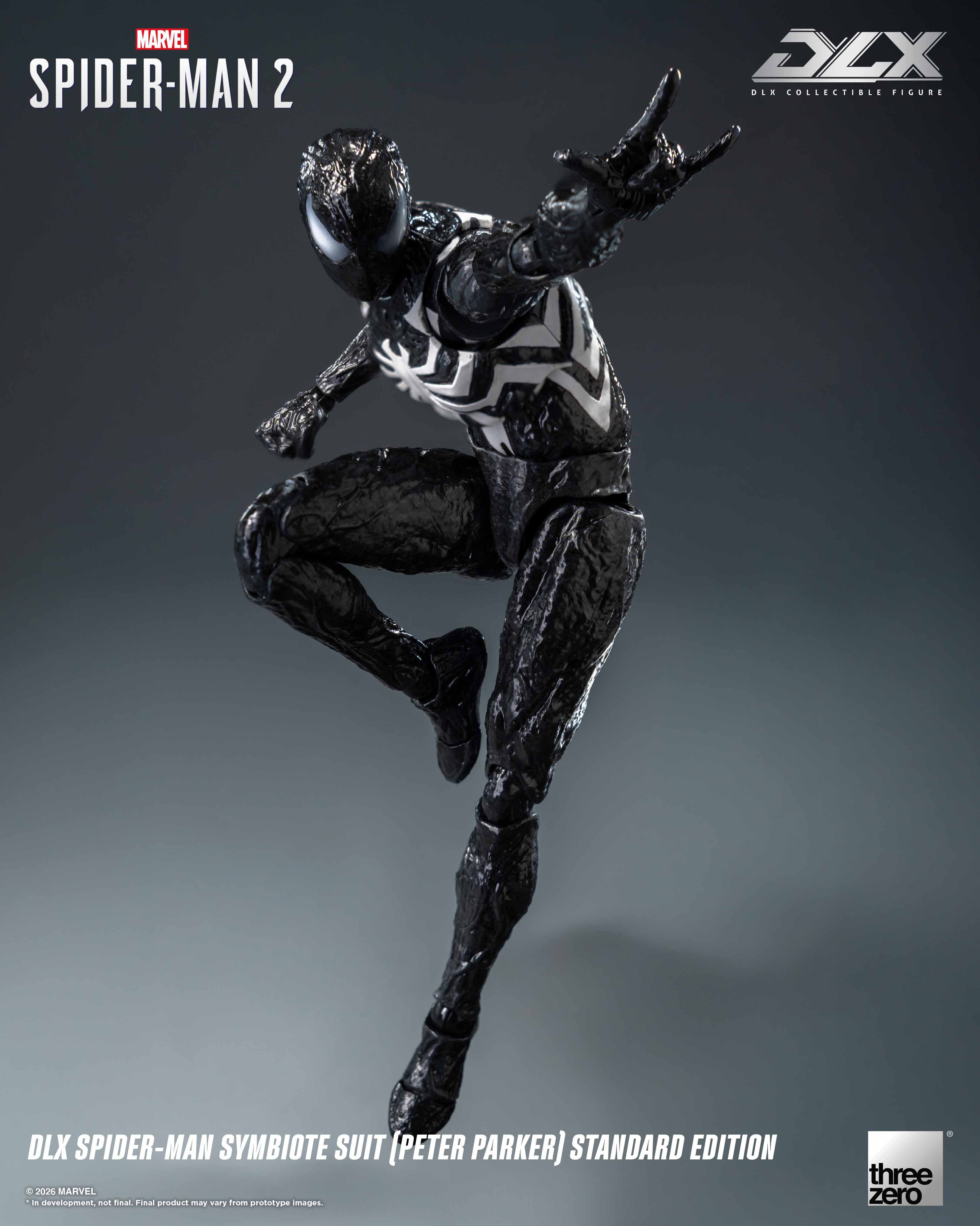Threezero 3Z0966 Marvel's Spider-Man 2 DLX Spider-Man Symbiote Suit (Peter Parker) Standard Edition