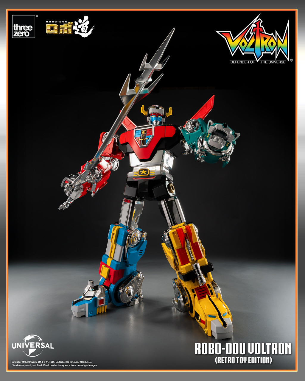 Threezero 3Z0947 Voltron Defender of the Universe ROBO-DOU Voltron (Retro Toy Edition)