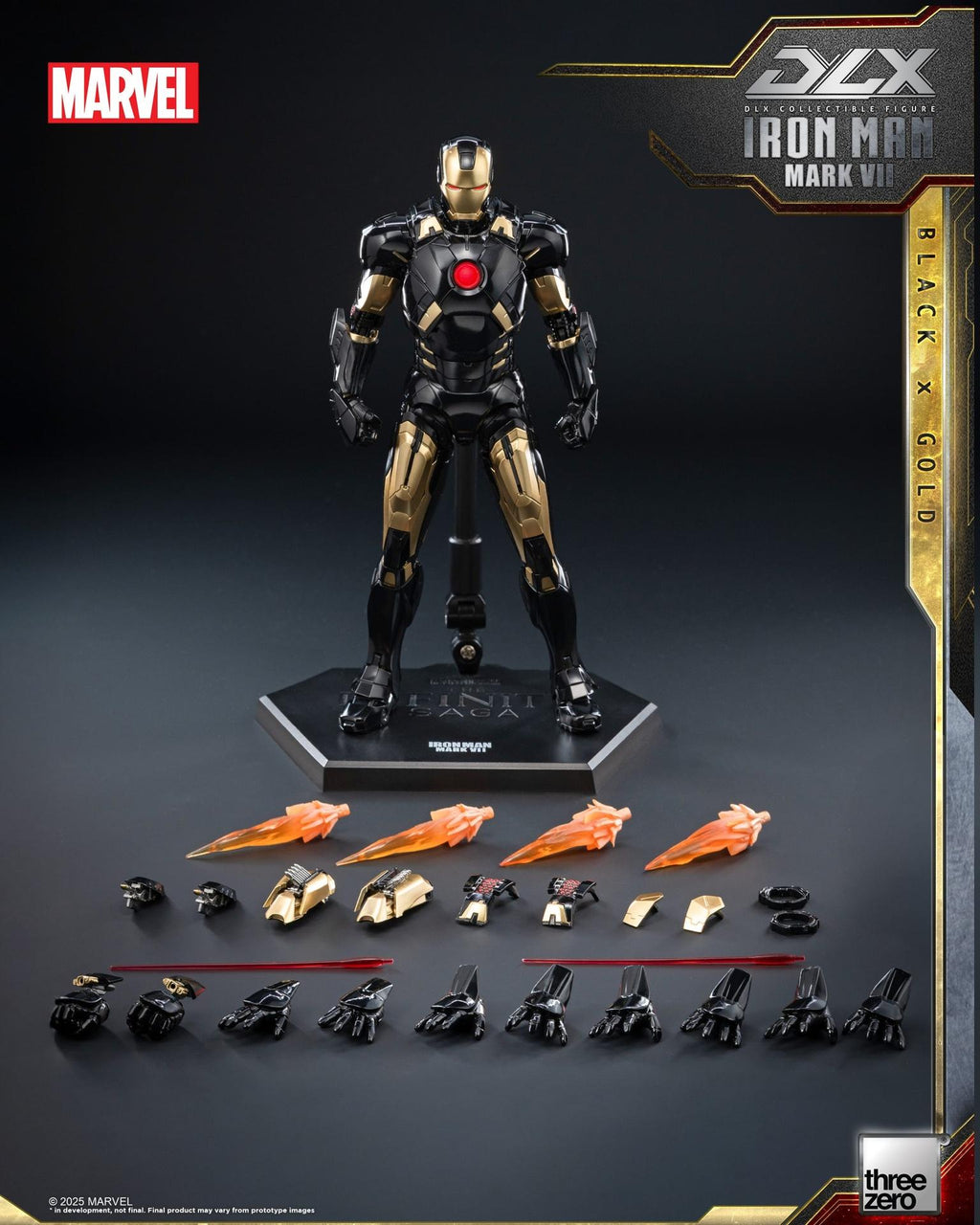 Threezero 3Z0923 1/12 The Infinity Saga DLX Iron Man Mark 7 (Black X Gold)